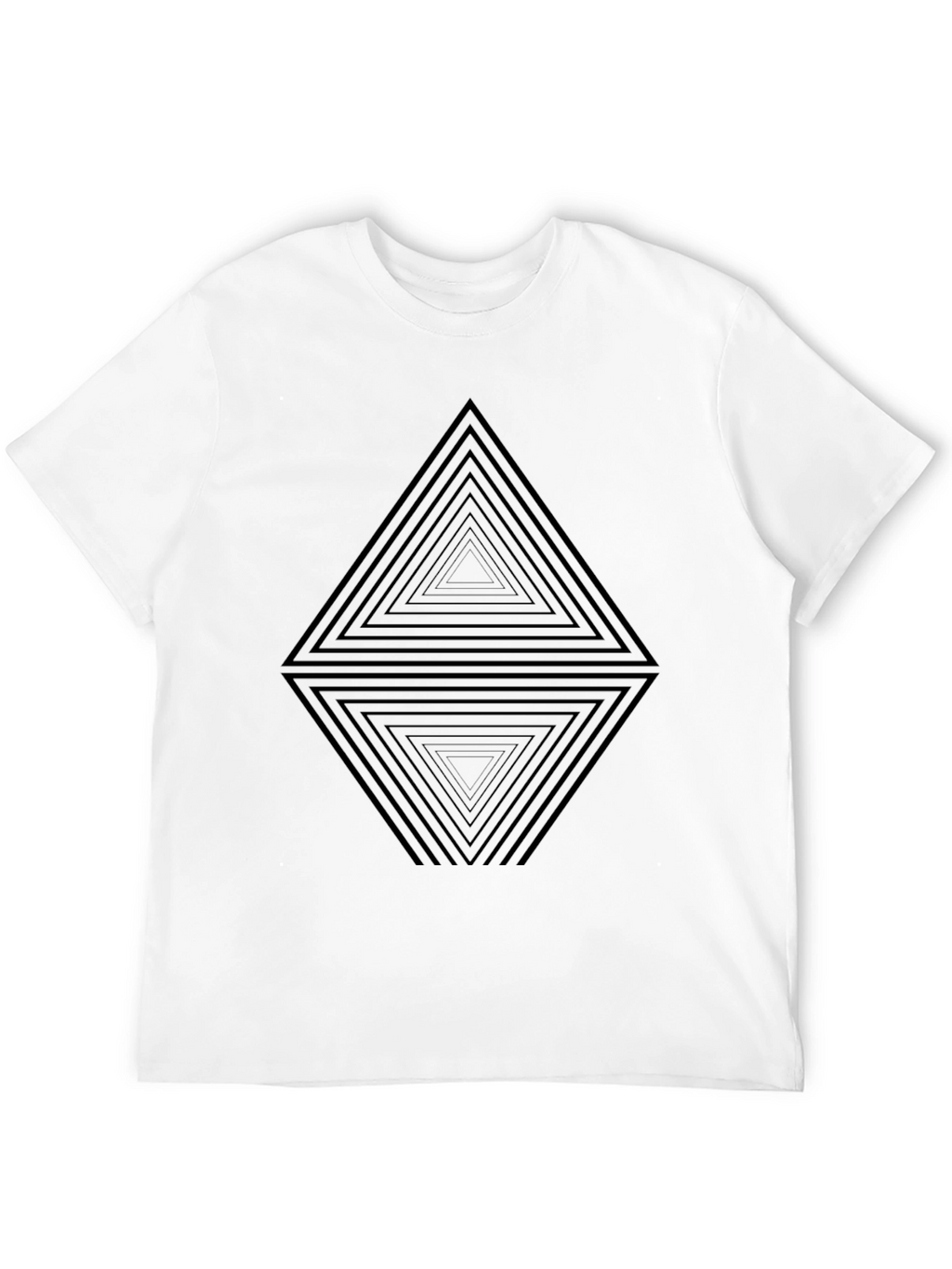 Geometric Triangle Illusion Black T-Shirt