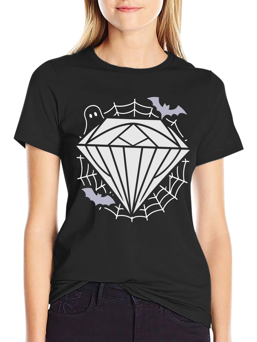 Spooky Diamond Graphic Tee - Halloween Style