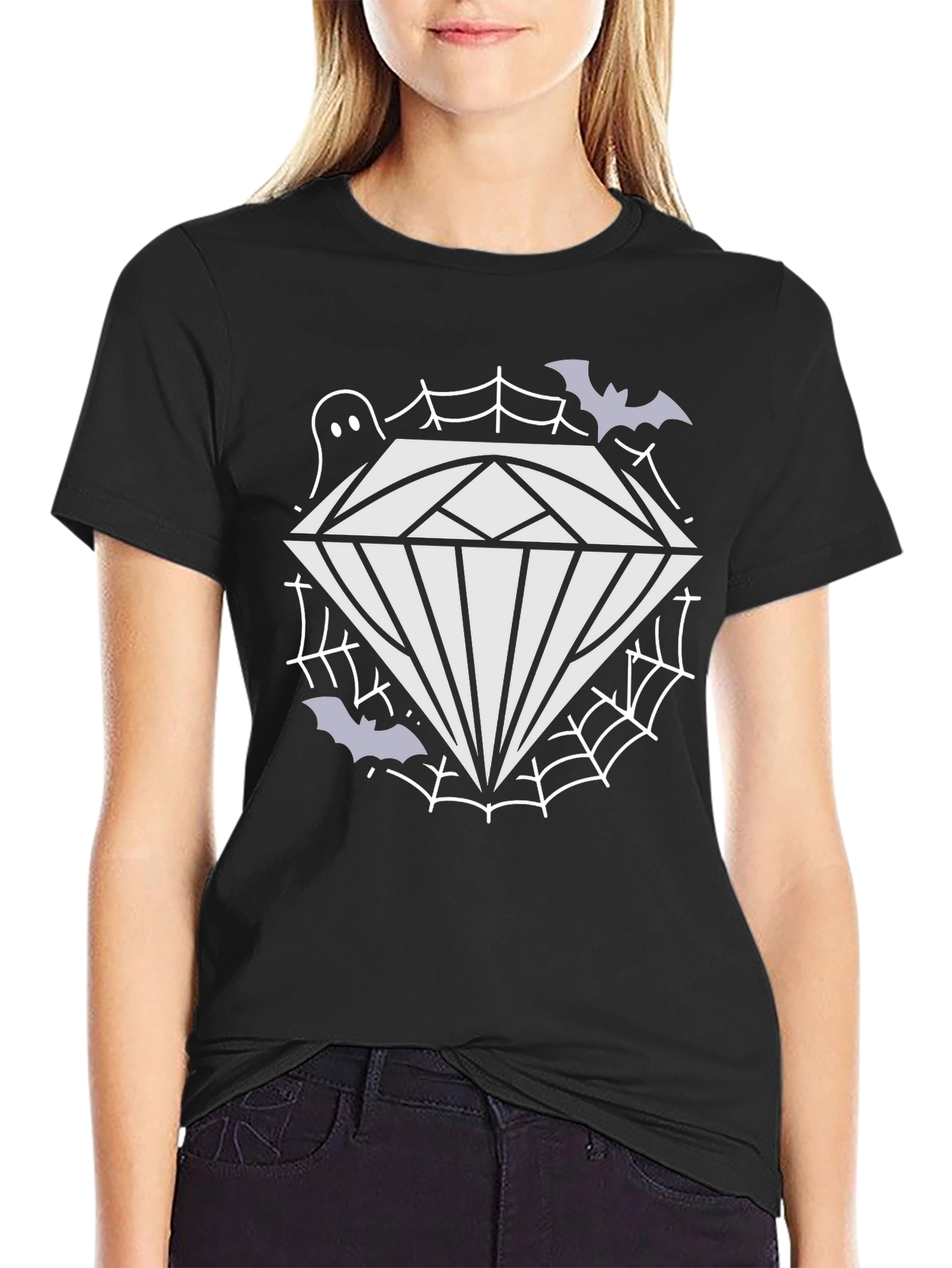 Spooky Diamond Graphic Tee - Halloween Style