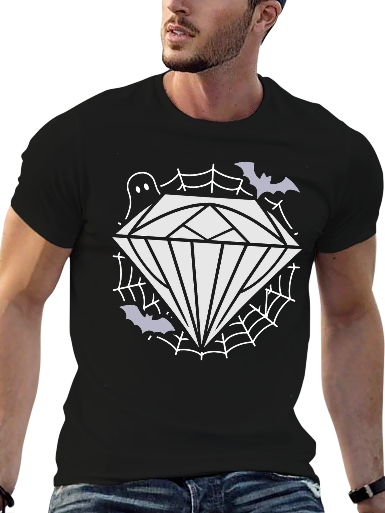 Spooky Diamond Graphic Tee - Halloween Style