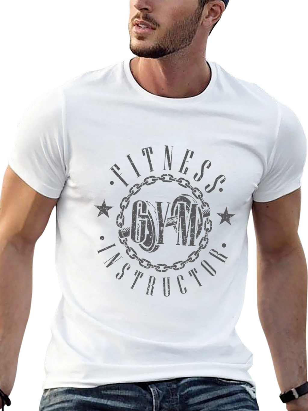 Fitness Gym Instructor Graphic Print Tee