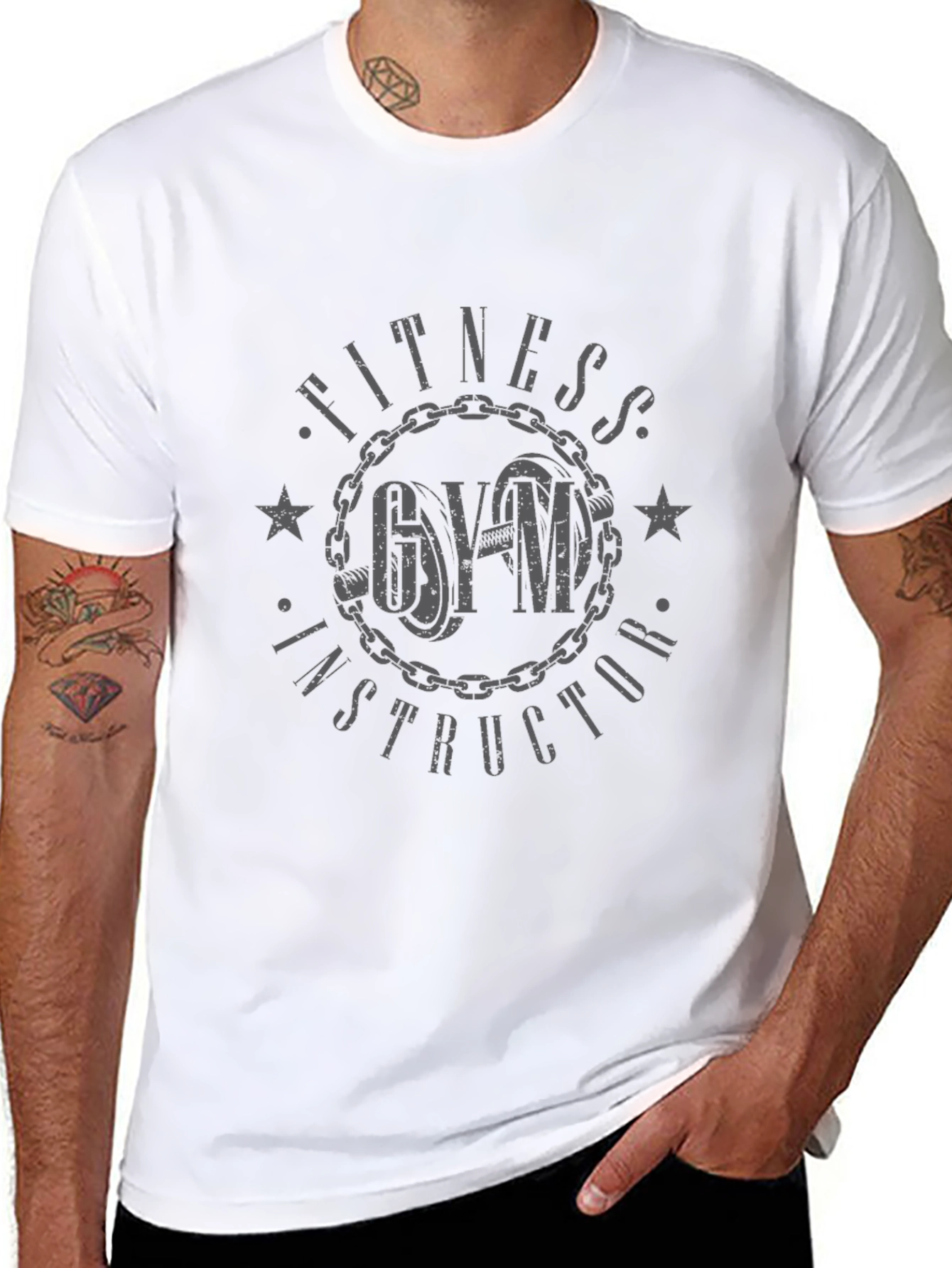 Fitness Gym Instructor Graphic Print Tee