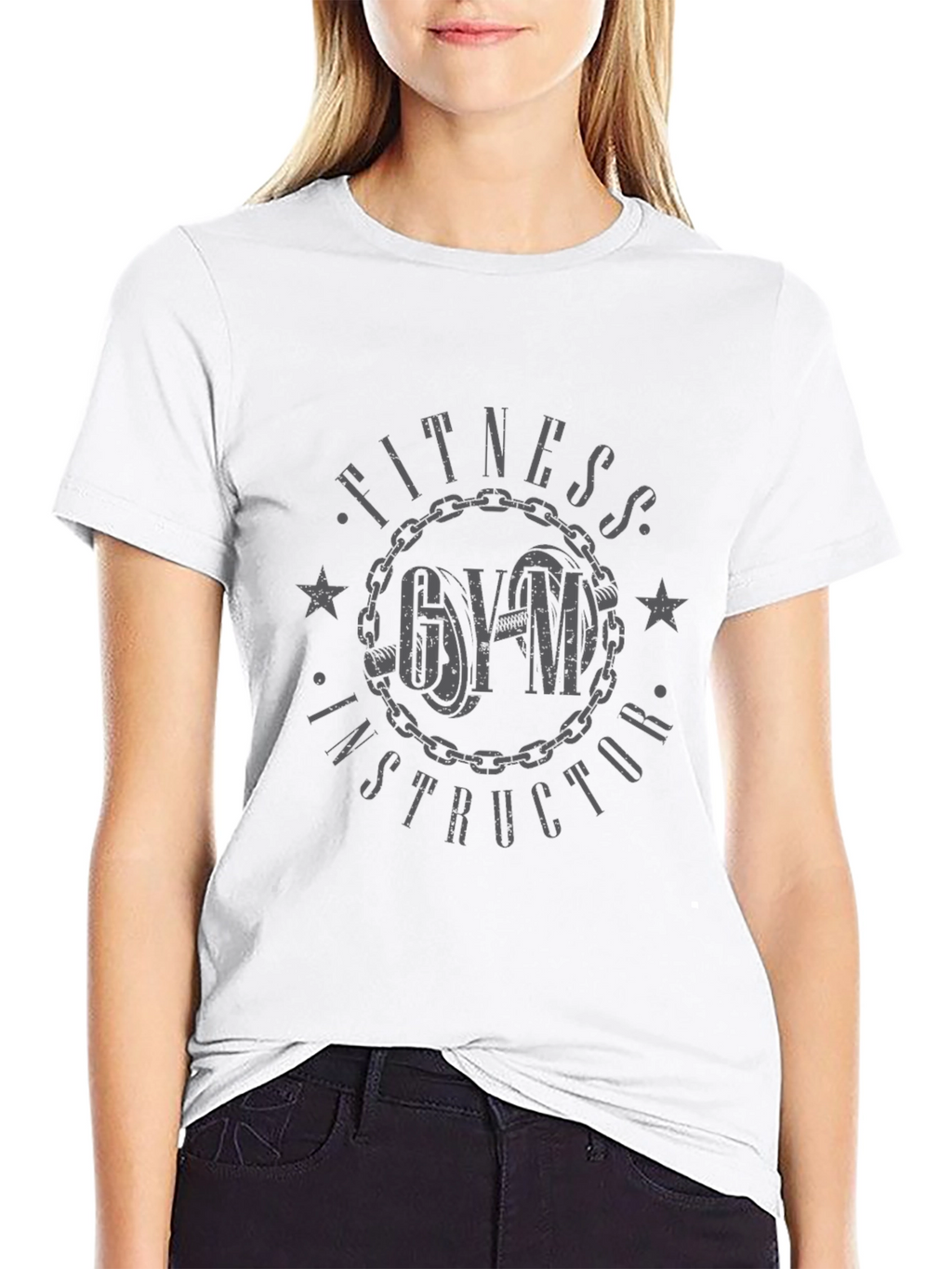 Fitness Gym Instructor Graphic Print Tee