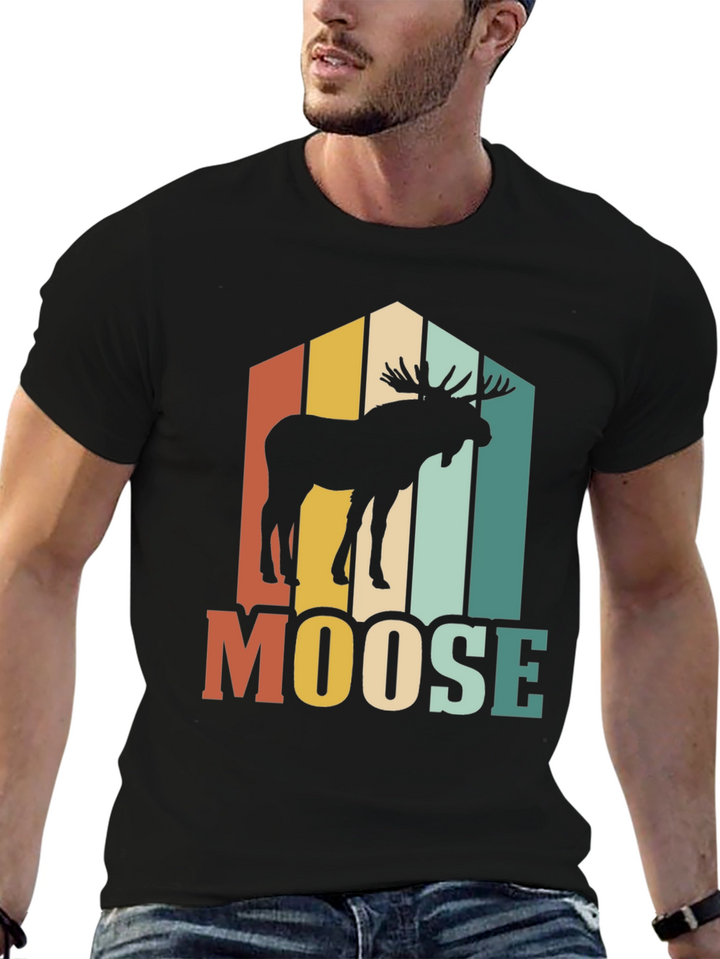 Retro Moose Graphic T-Shirt