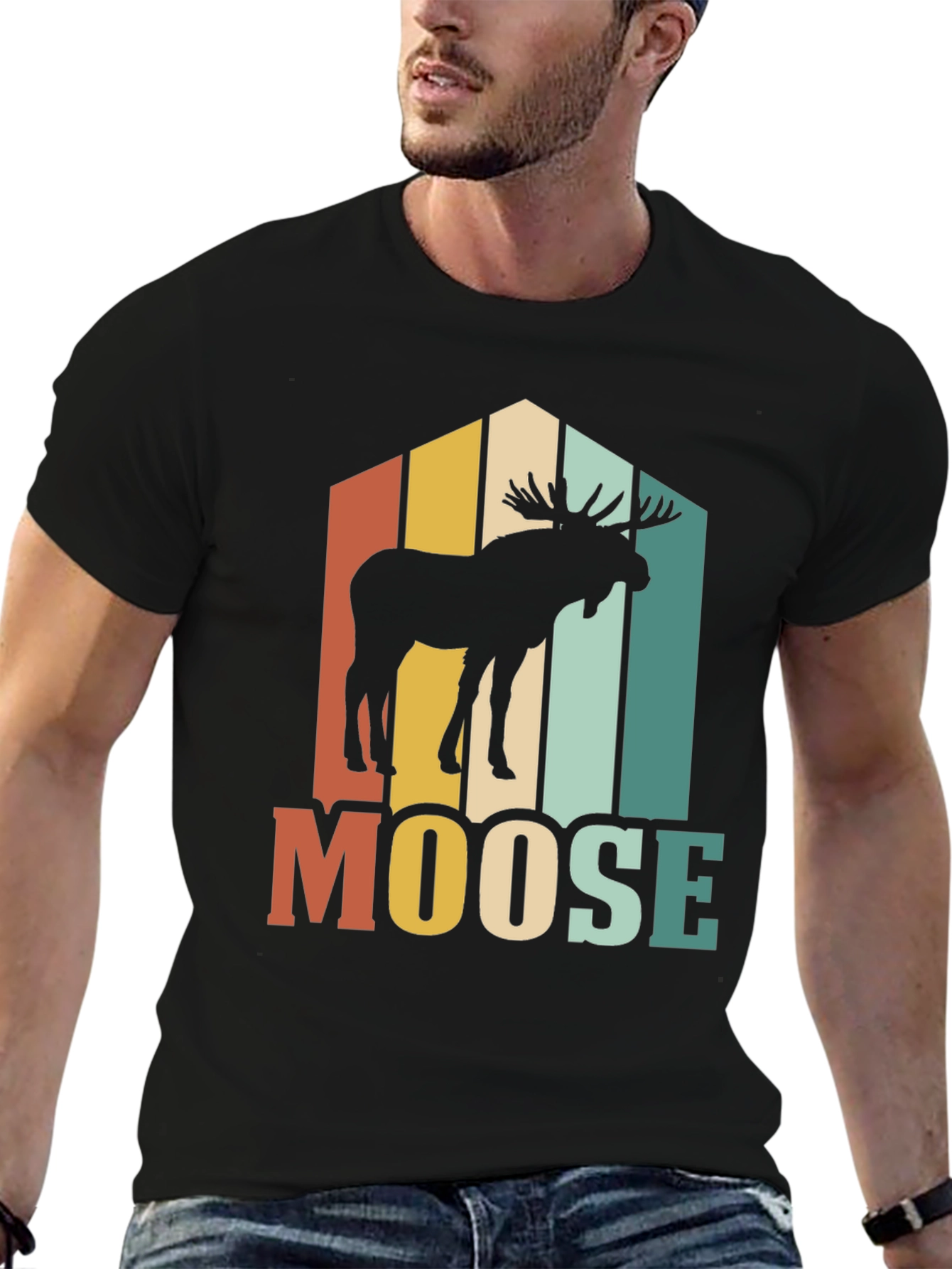 Retro Moose Graphic T-Shirt