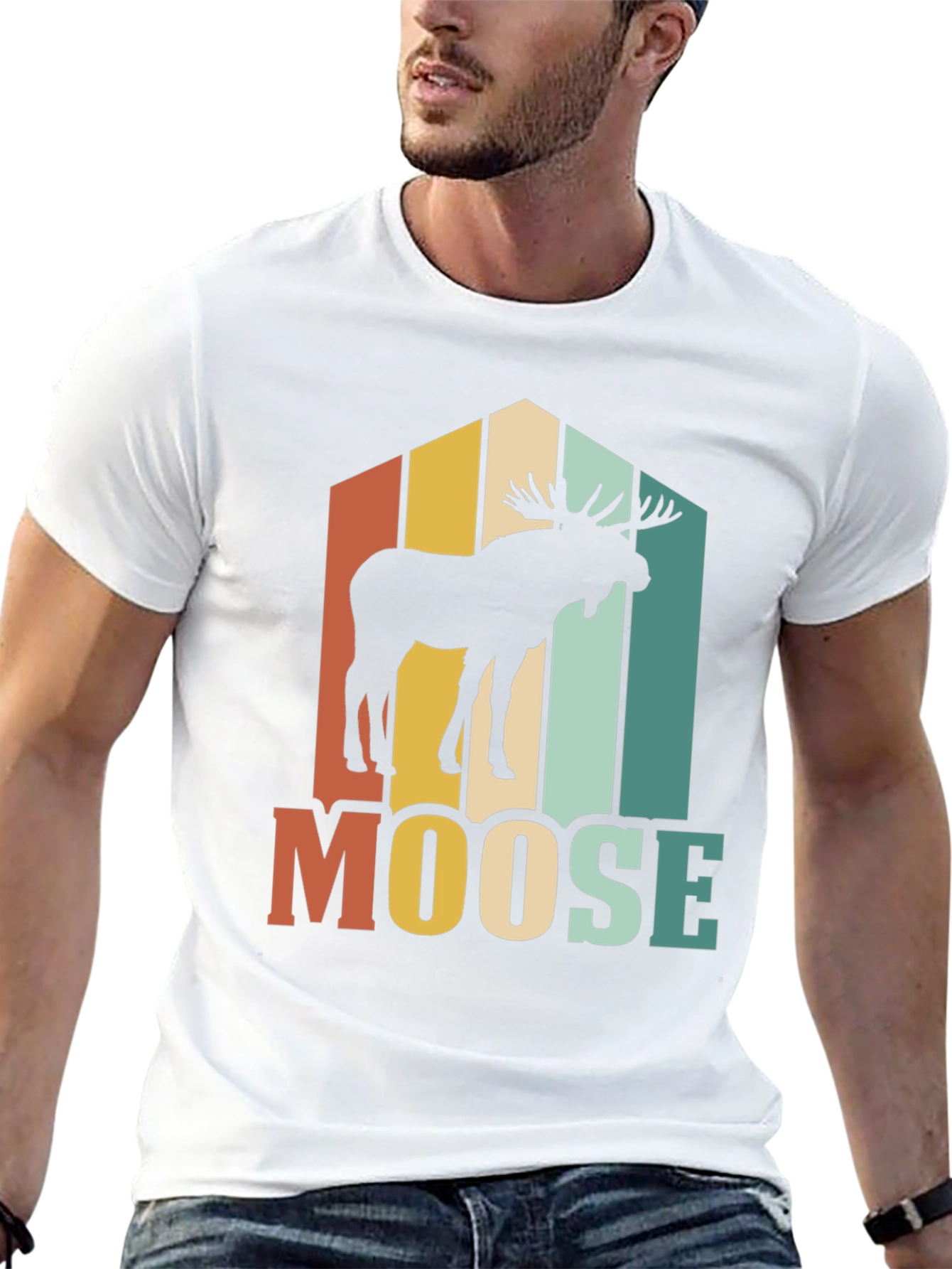 Retro Moose Graphic T-Shirt
