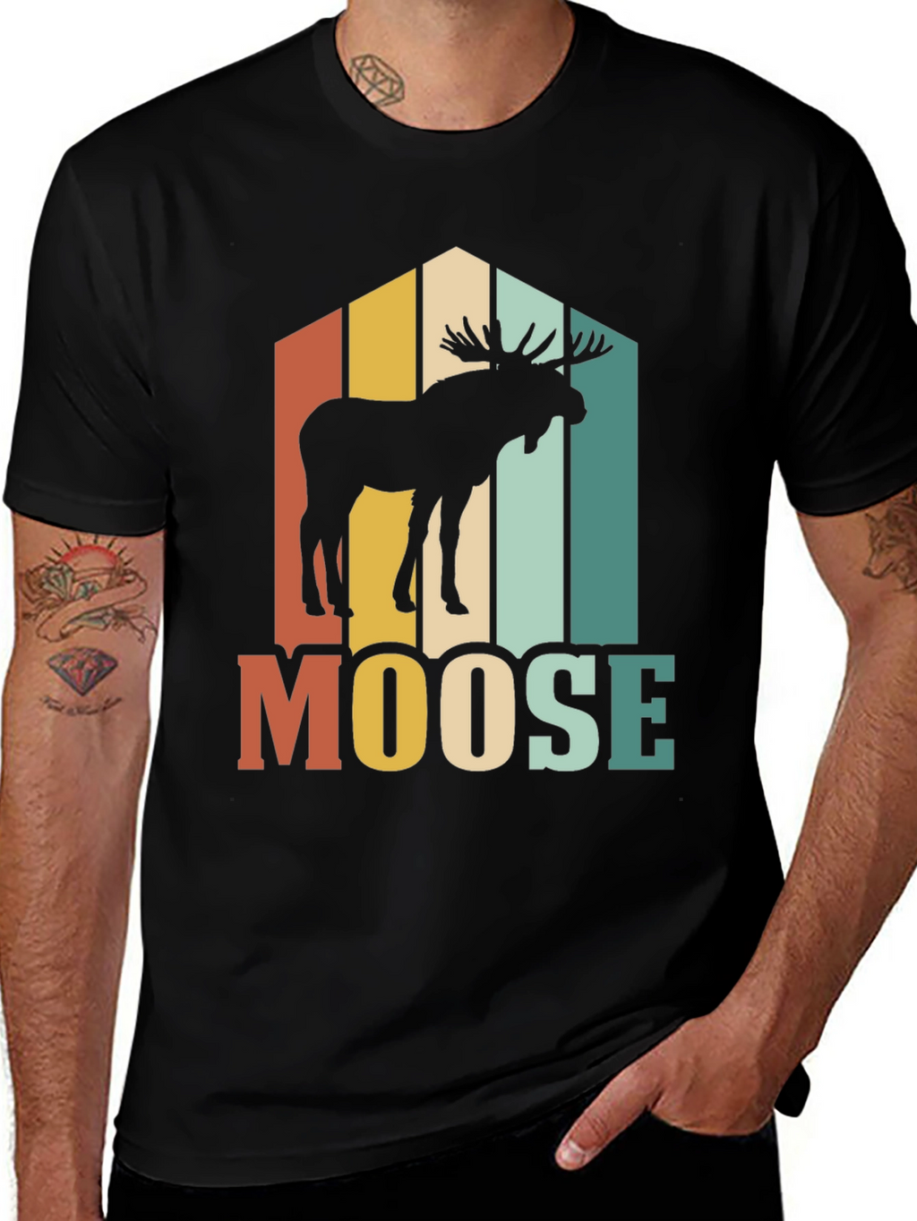 Retro Moose Graphic T-Shirt