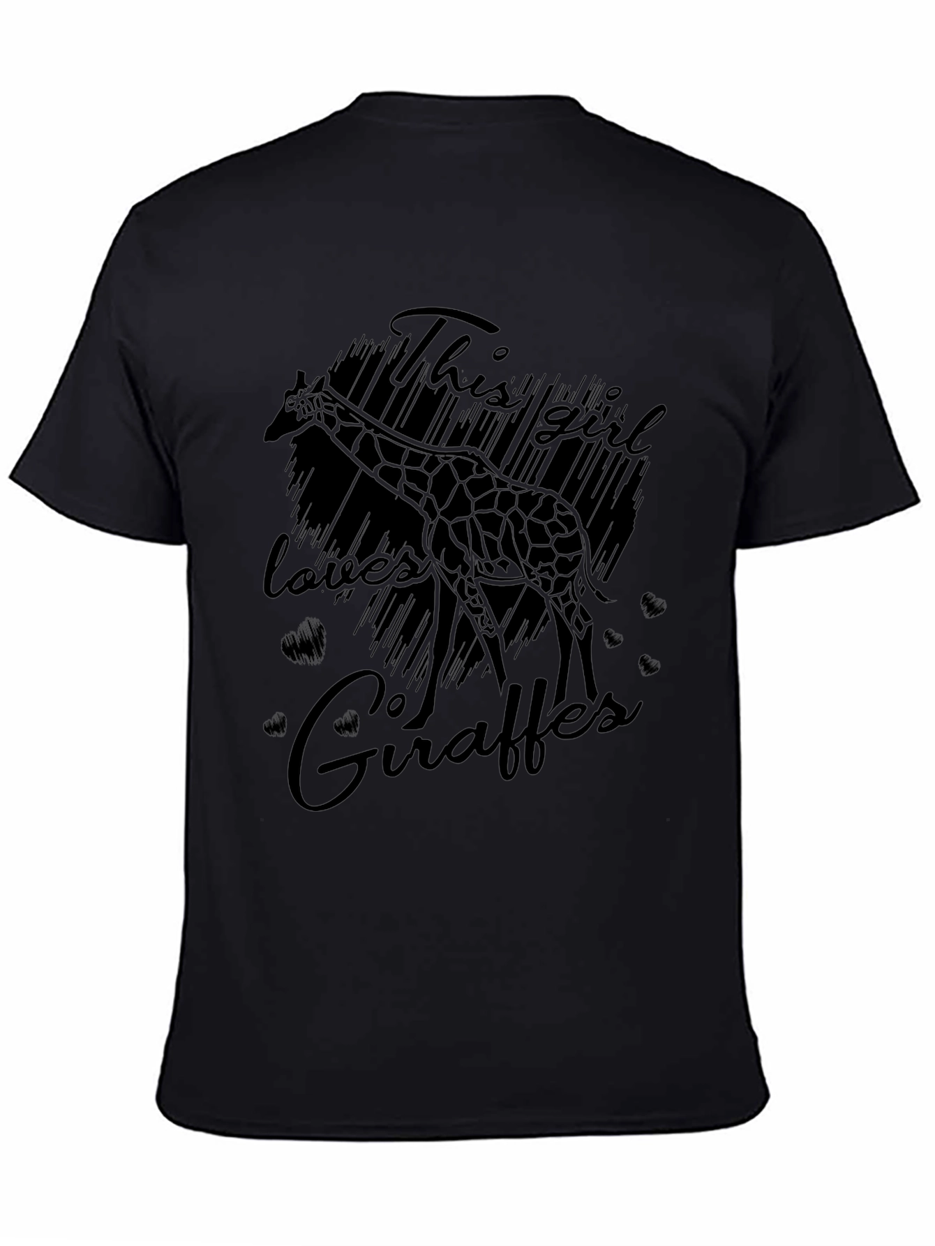 Giraffe Lover T-Shirt - Black Graphic Tee for Women