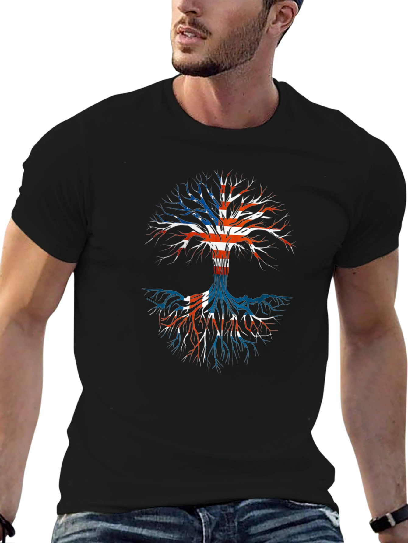 Union Jack Tree Black T-Shirt