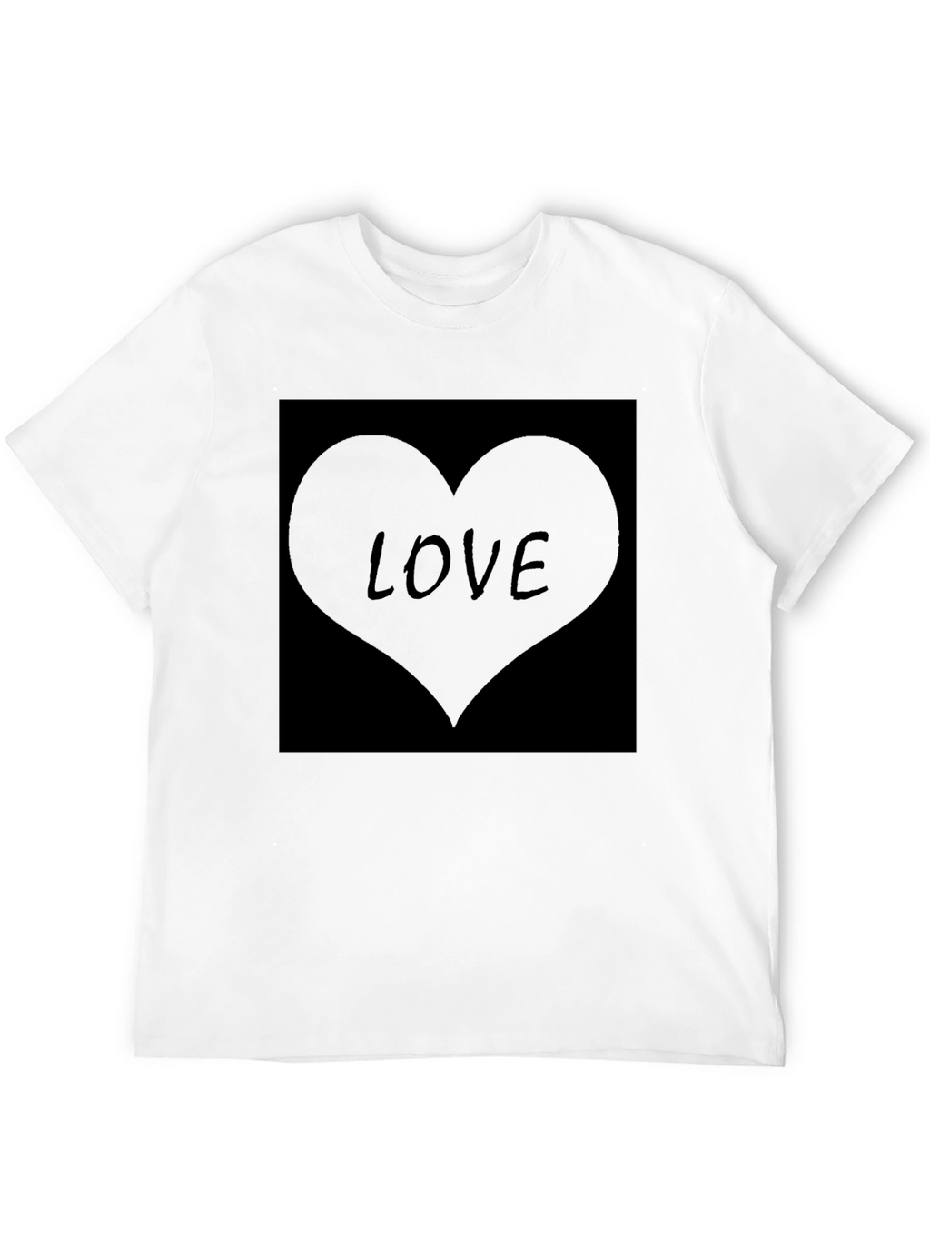 Mens Black Love Heart Graphic T-Shirt