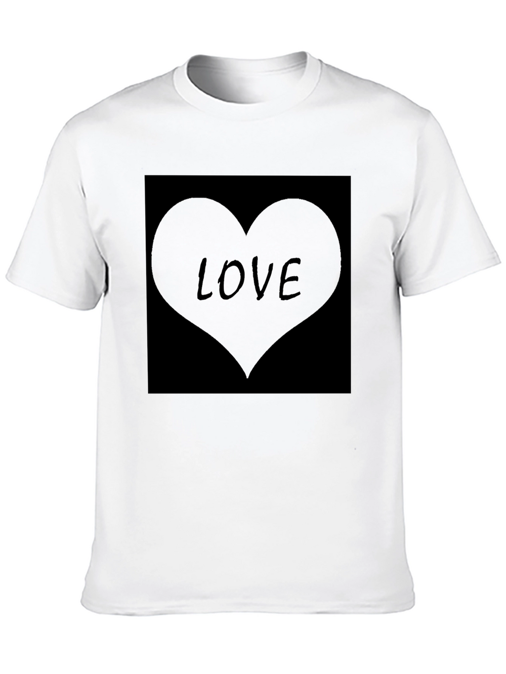 Mens Black Love Heart Graphic T-Shirt