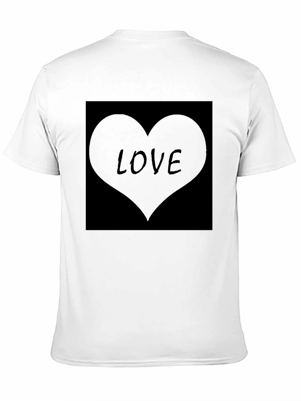 Mens Black Love Heart Graphic T-Shirt