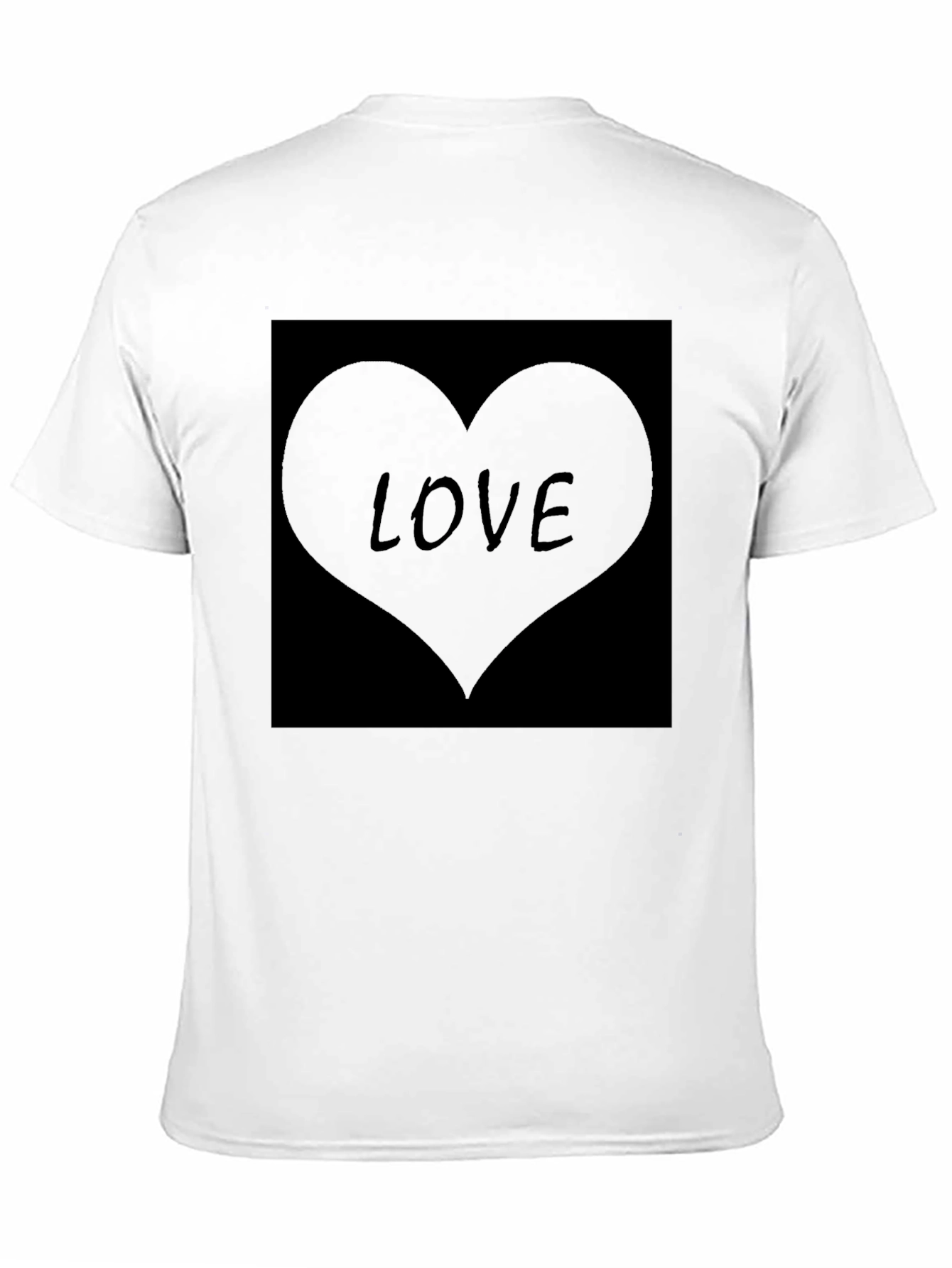 Mens Black Love Heart Graphic T-Shirt
