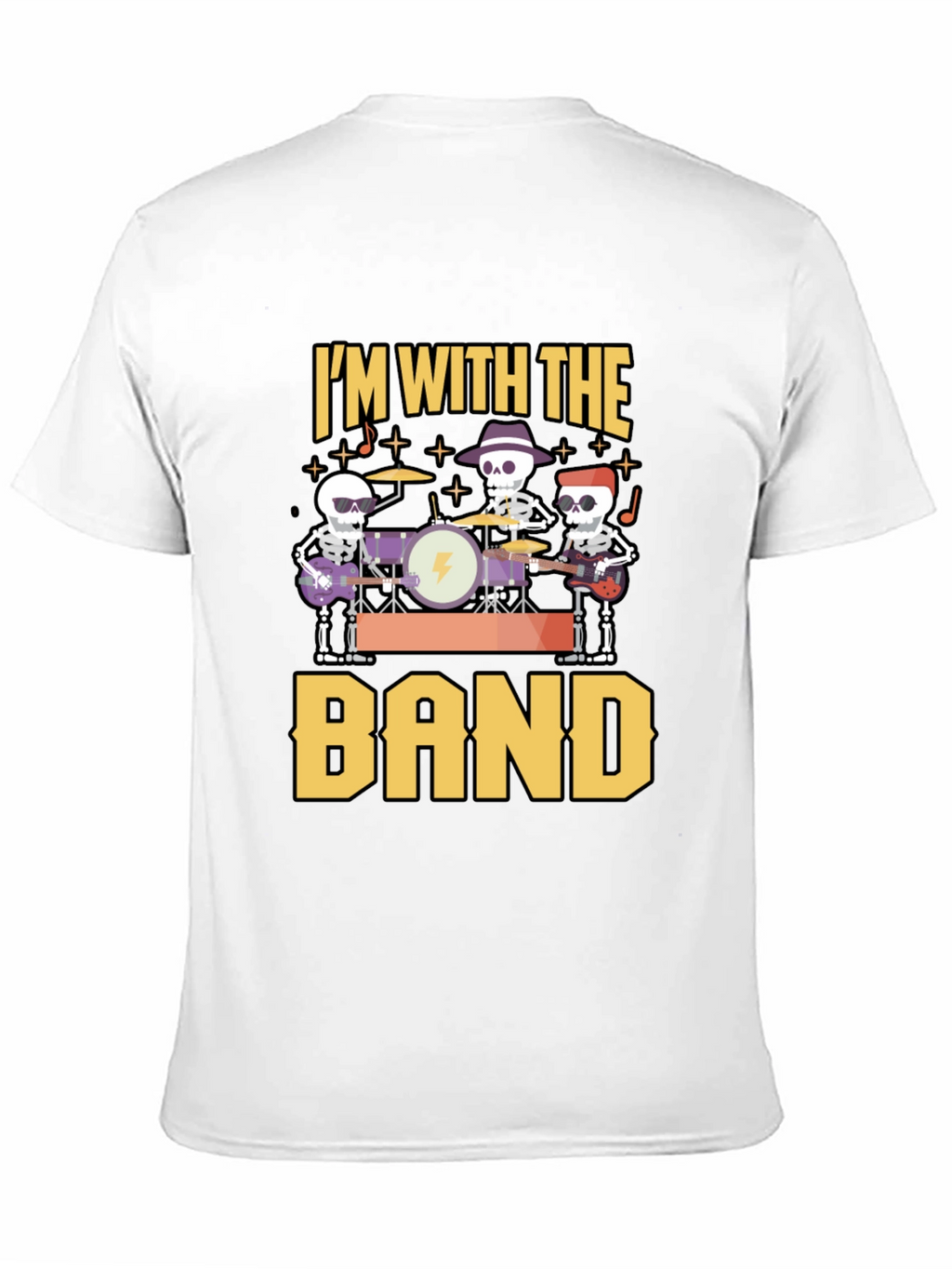 Im With The Band Skeleton Musician Black T-Shirt