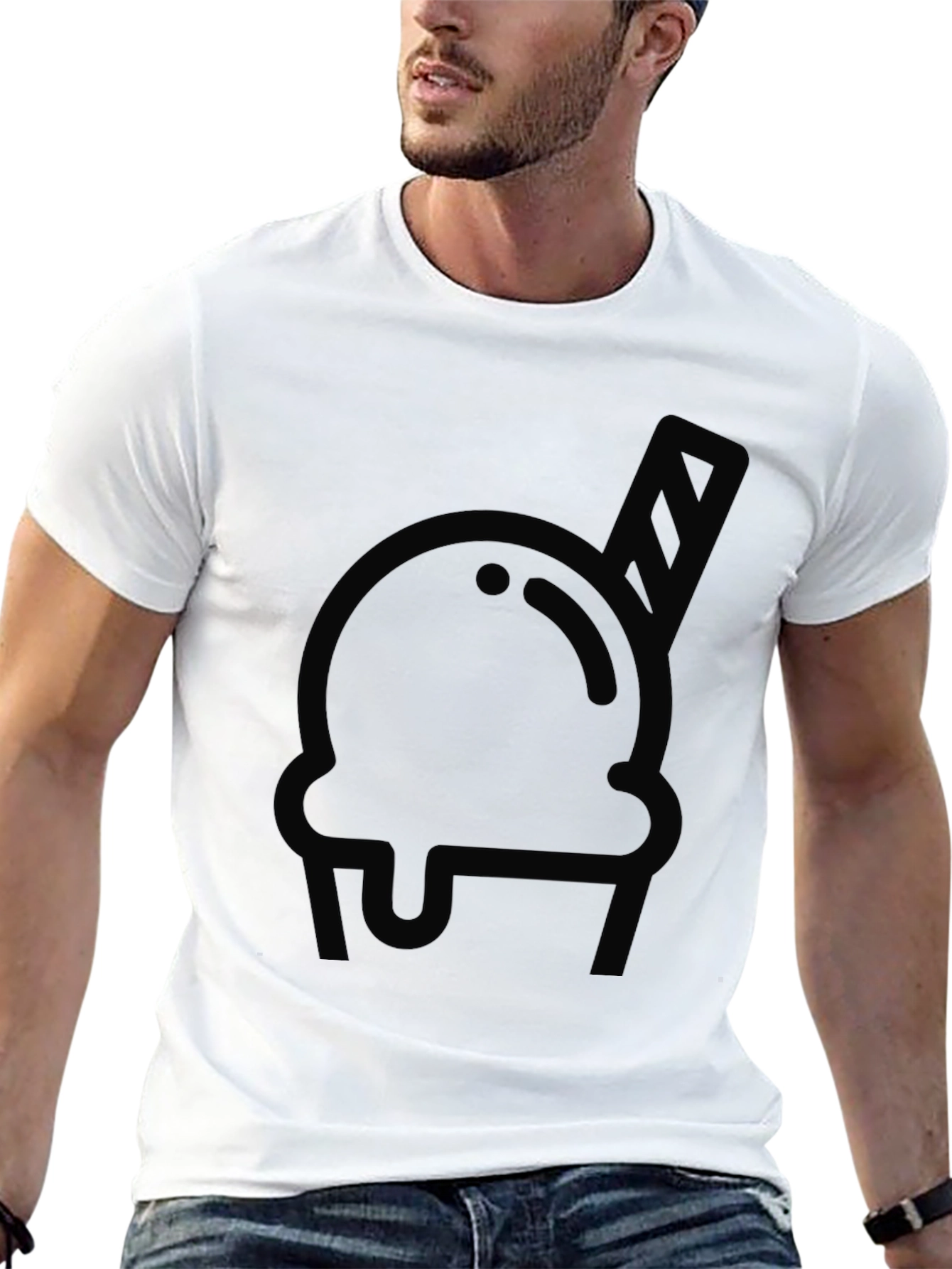 Black Ice Cream Graphic Tee - Cool Design