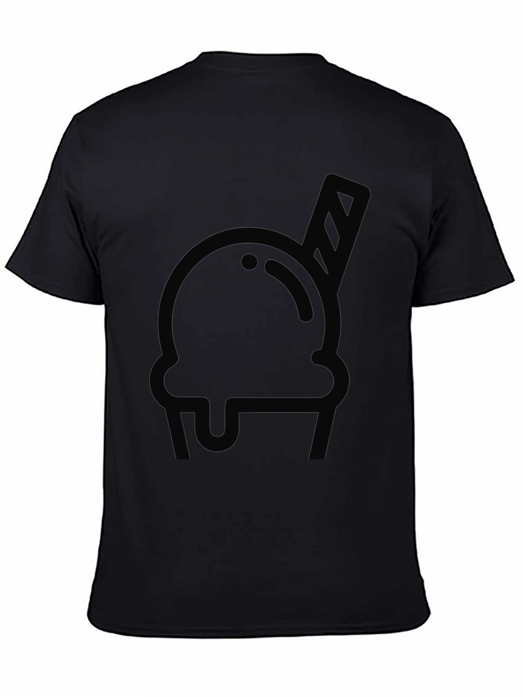 Black Ice Cream Graphic Tee - Cool Design