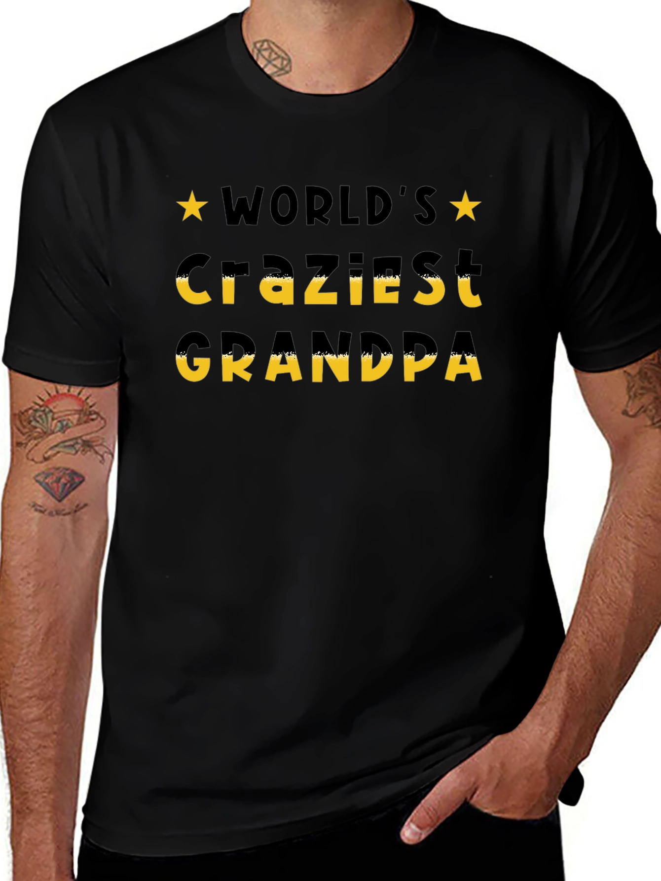 Worlds Craziest Grandpa T-Shirt - Black