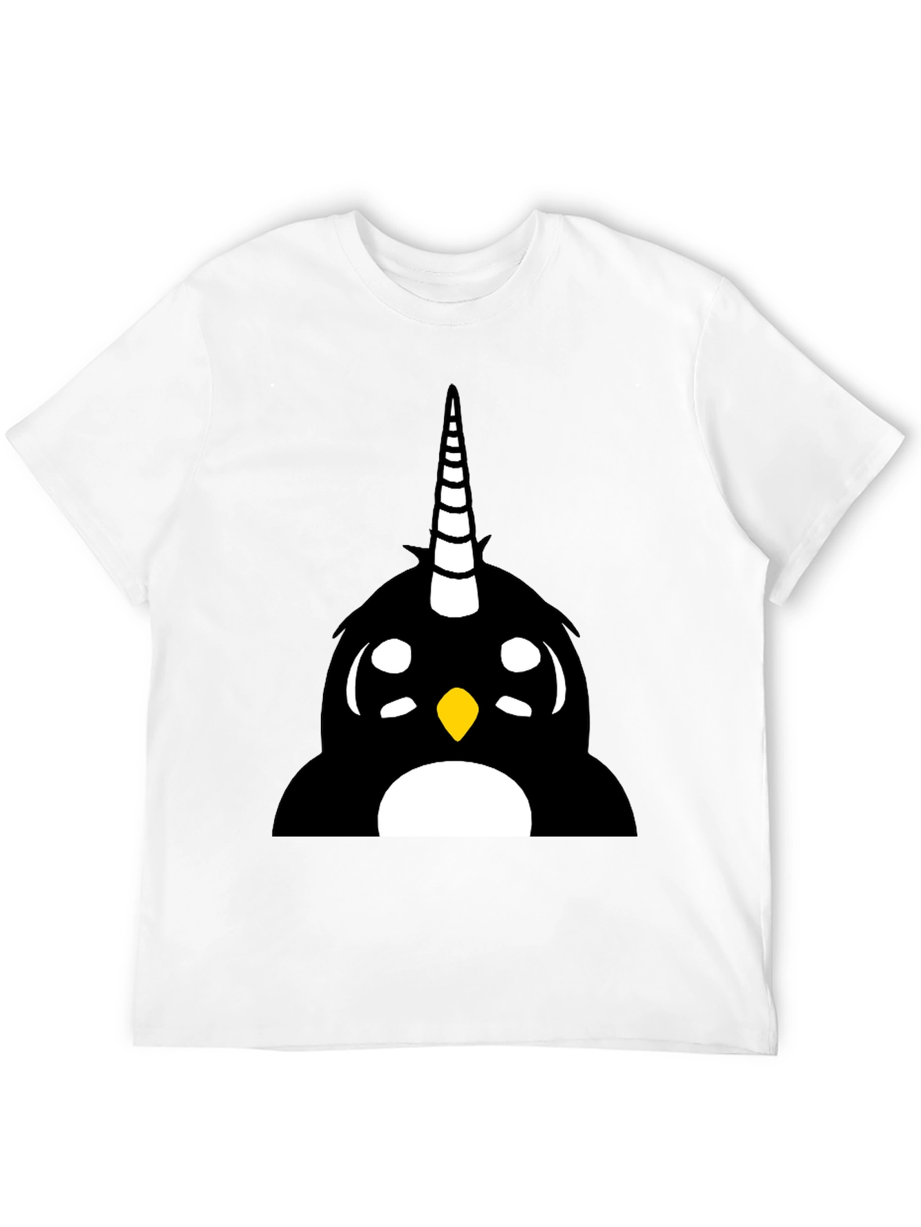 Unicorn Penguin Graphic Tee - Black Cotton Blend Shirt