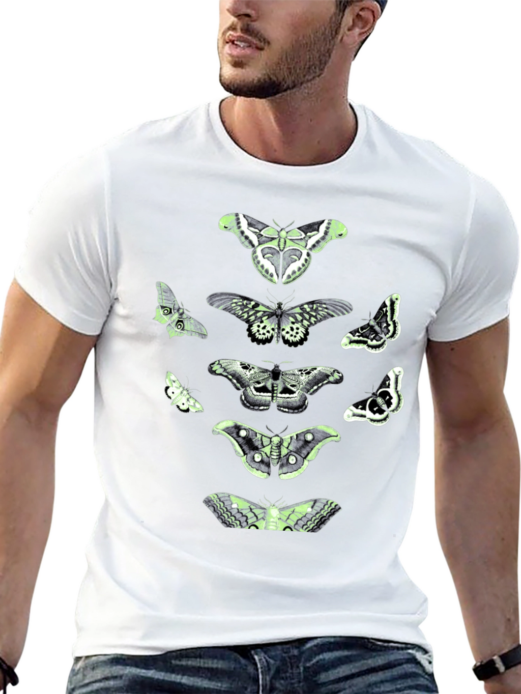 Moth Graphic Tee - Black Cotton Blend