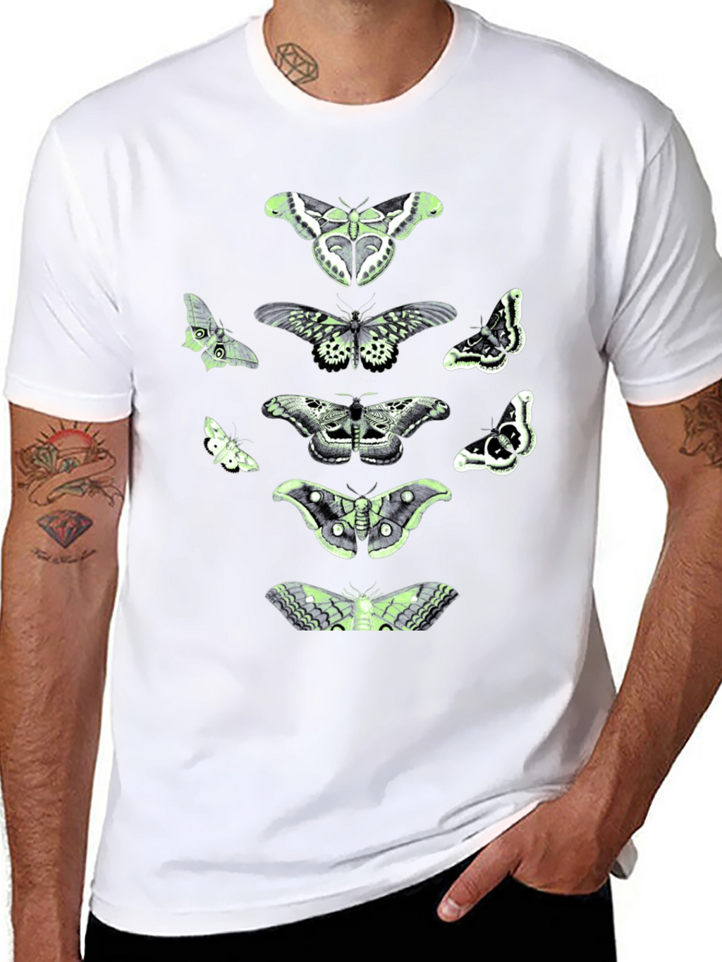 Moth Graphic Tee - Black Cotton Blend