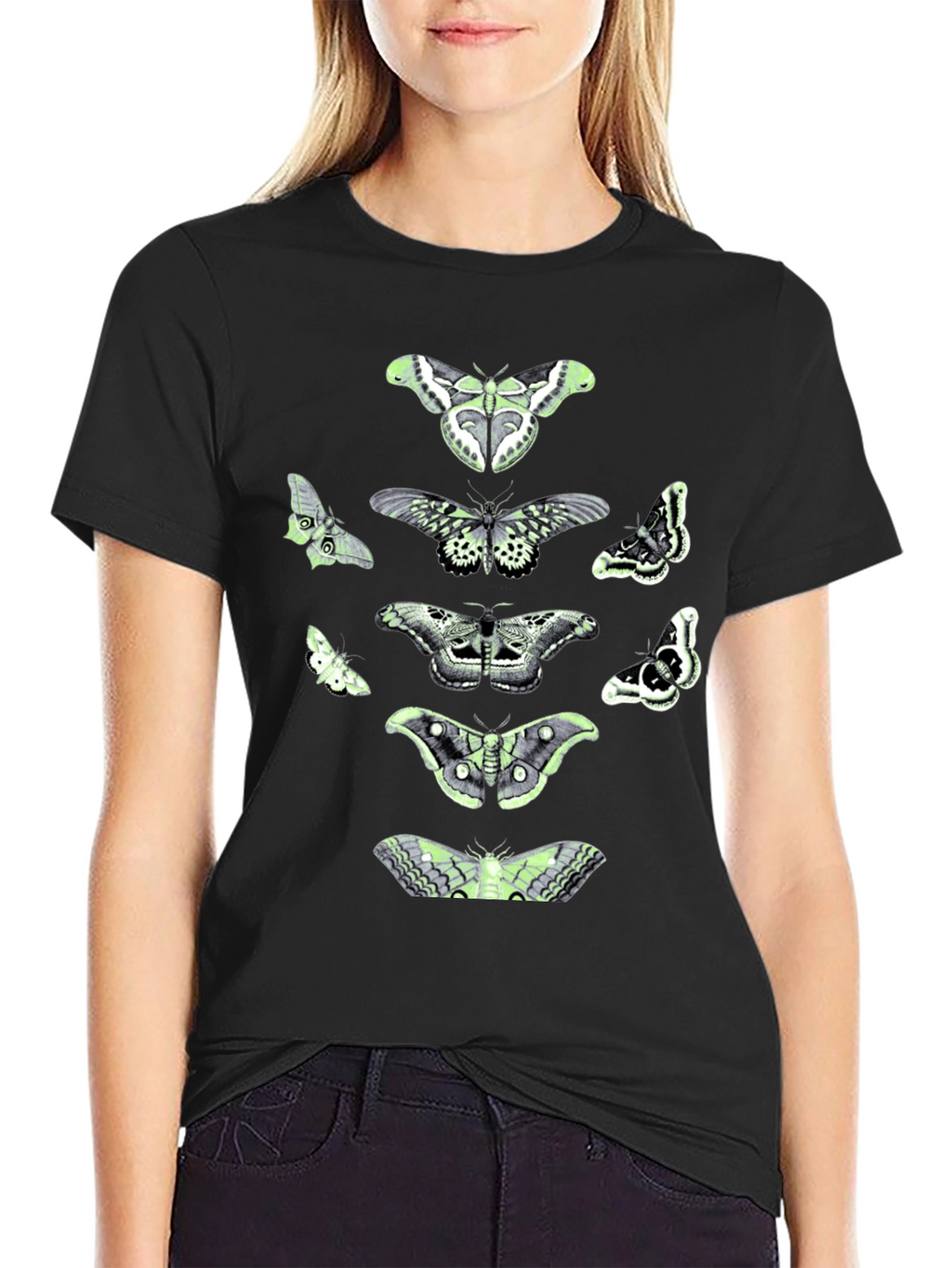 Moth Graphic Tee - Black Cotton Blend