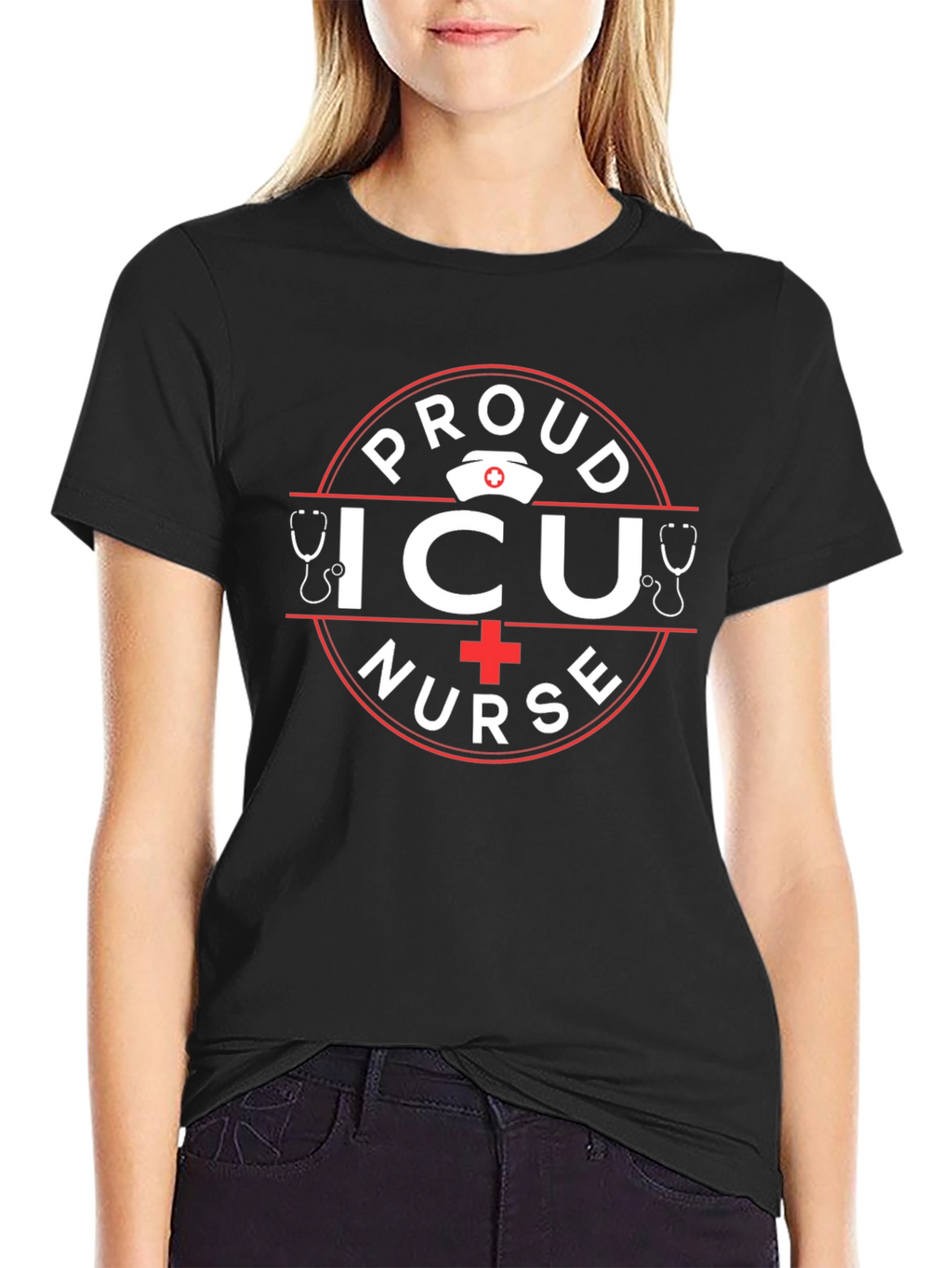 Proud ICU Nurse T-Shirt - Black