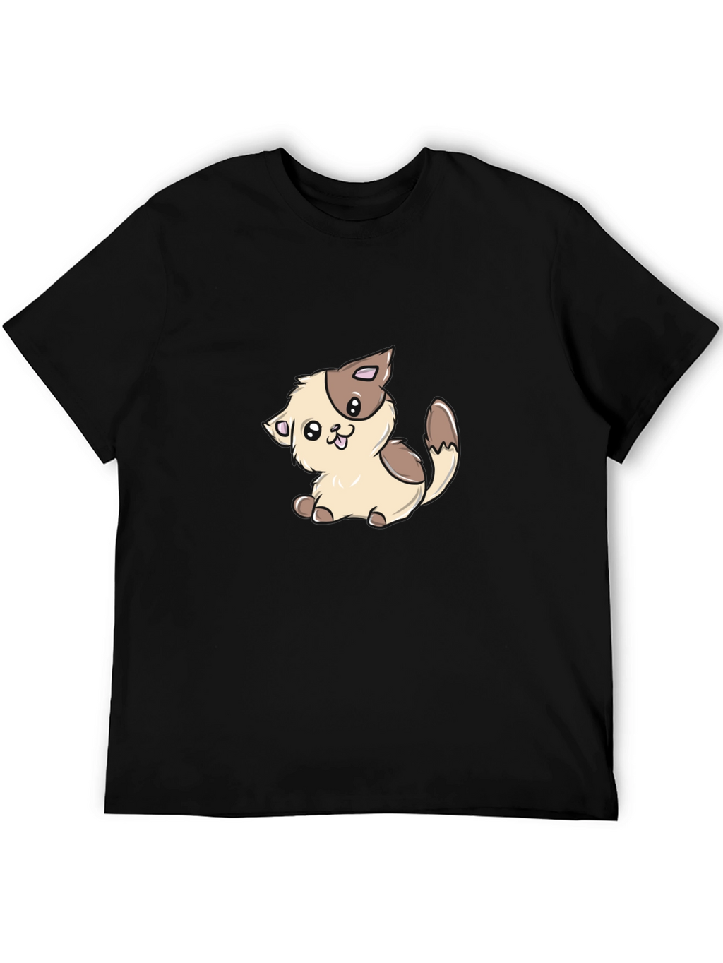 Cute Kitten Graphic T-Shirt - Black