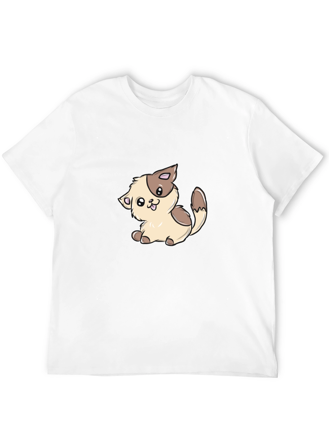 Cute Kitten Graphic T-Shirt - Black