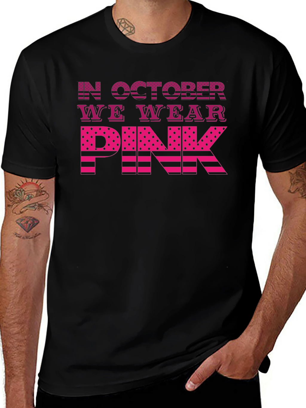 In October We Wear Pink Breast Cancer Awareness T-Shirt