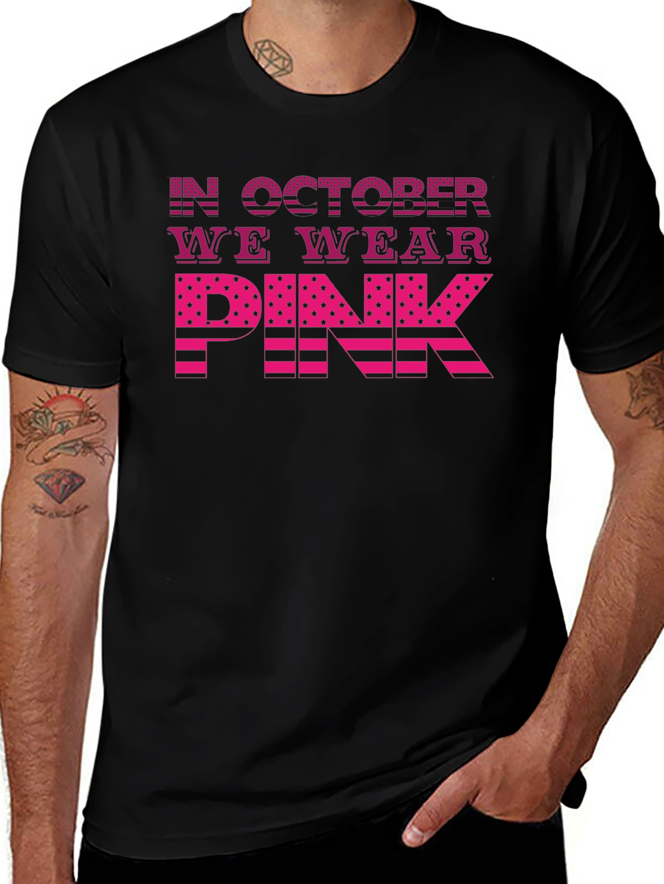 In October We Wear Pink Breast Cancer Awareness T-Shirt