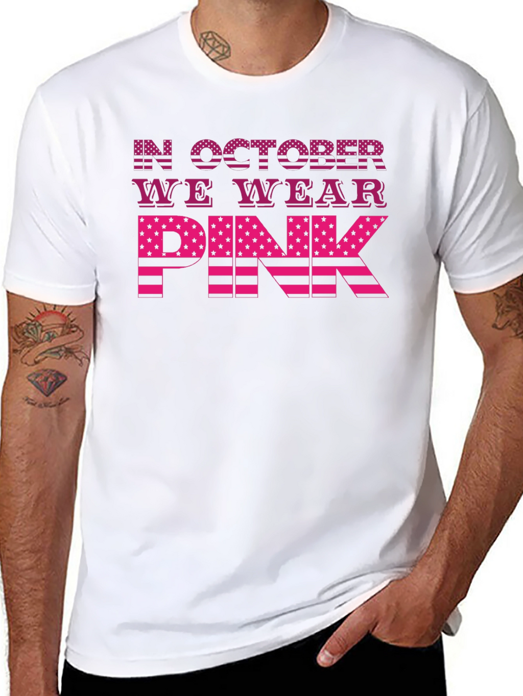 In October We Wear Pink Breast Cancer Awareness T-Shirt