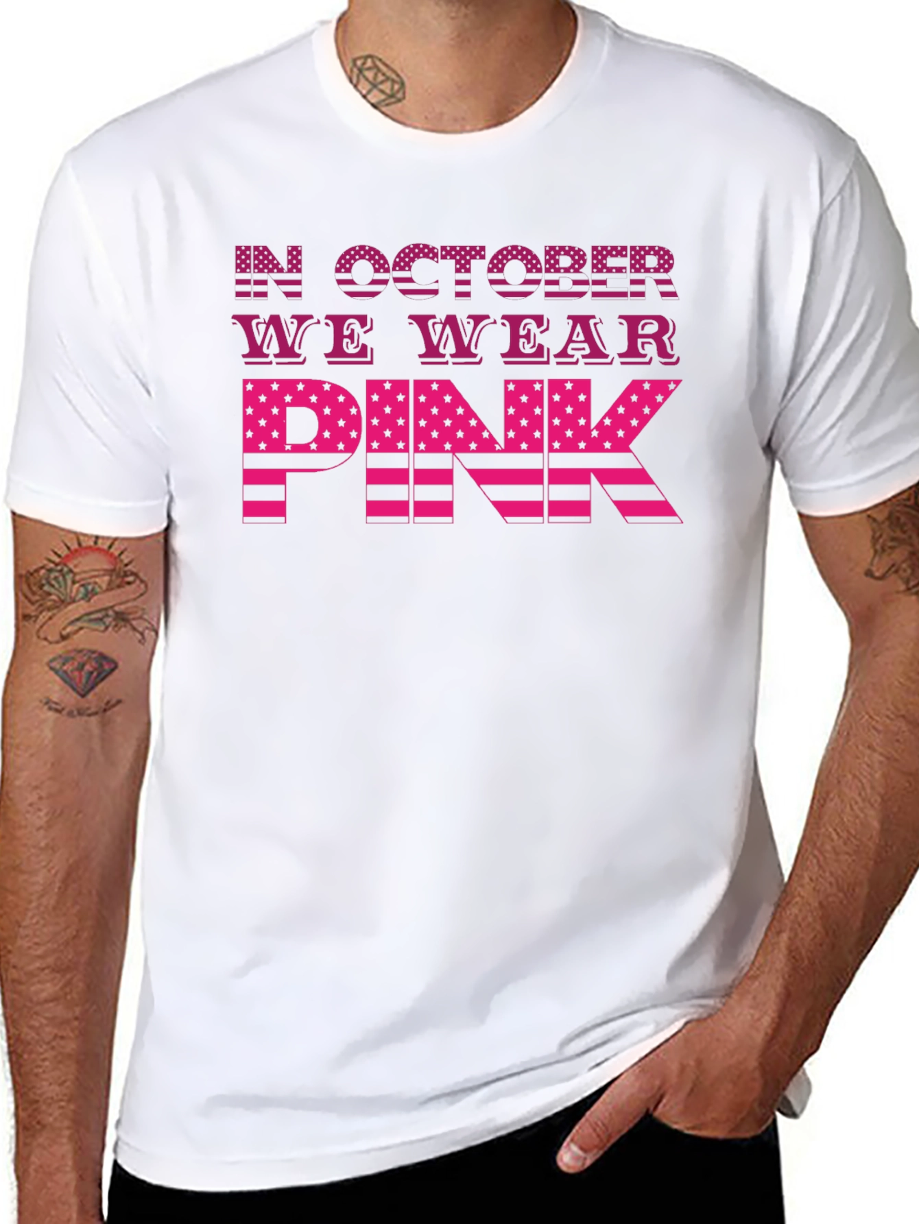 In October We Wear Pink Breast Cancer Awareness T-Shirt