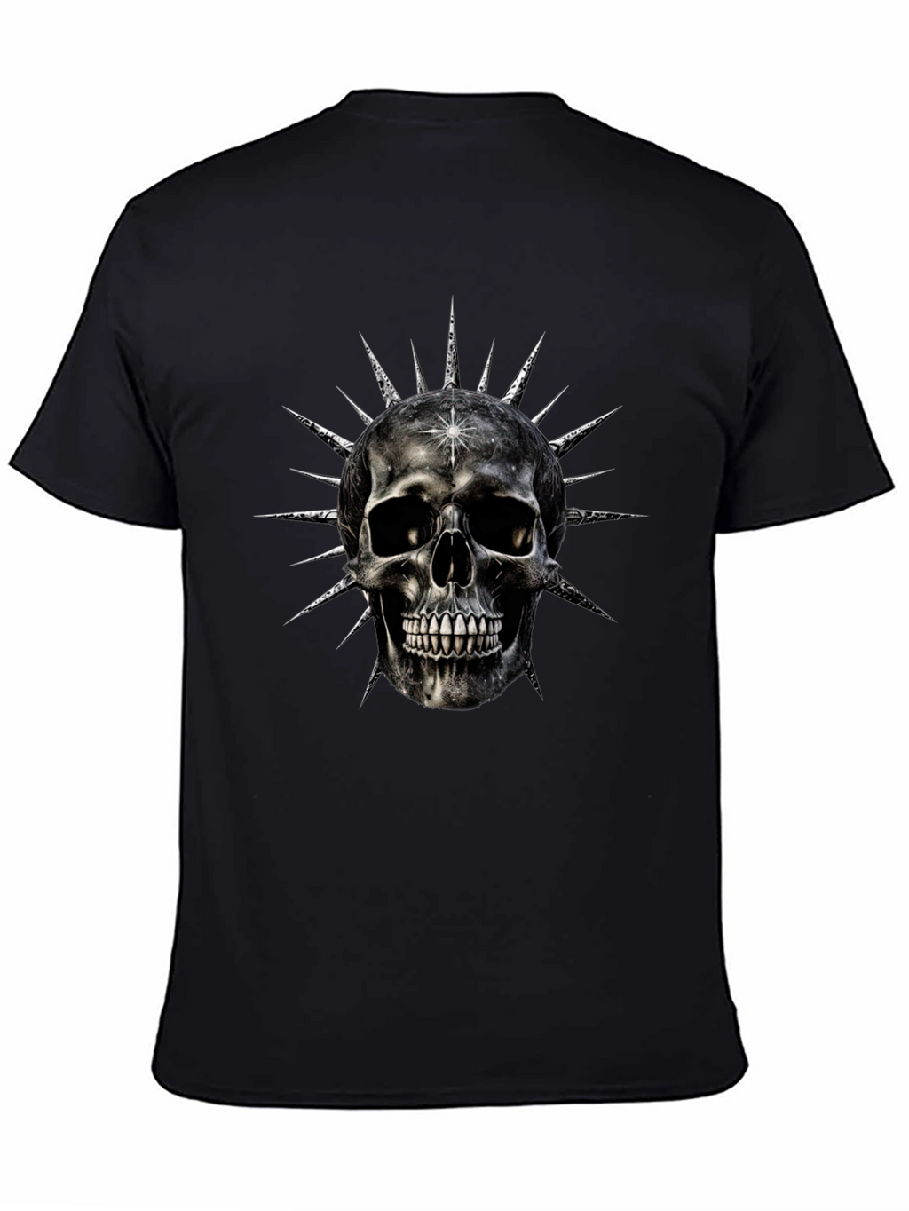 Skull & Spike Graphic Print Mens Black T-Shirt