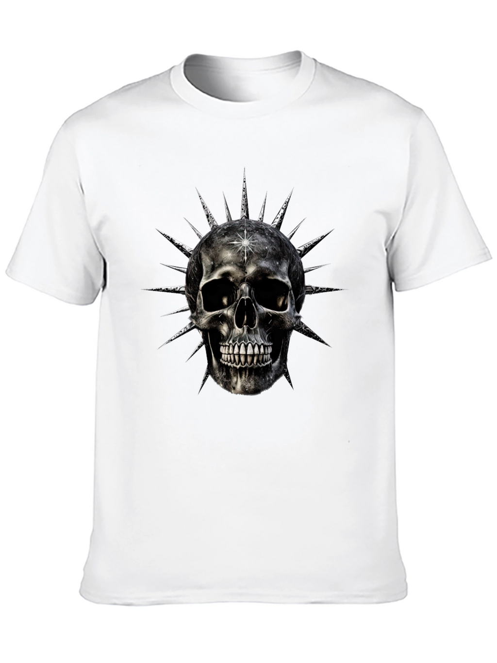Skull & Spike Graphic Print Mens Black T-Shirt