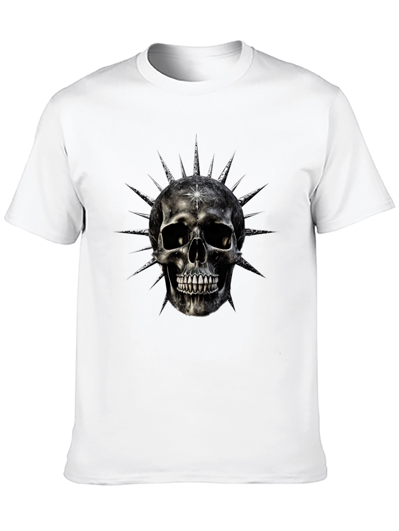 Skull & Spike Graphic Print Mens Black T-Shirt