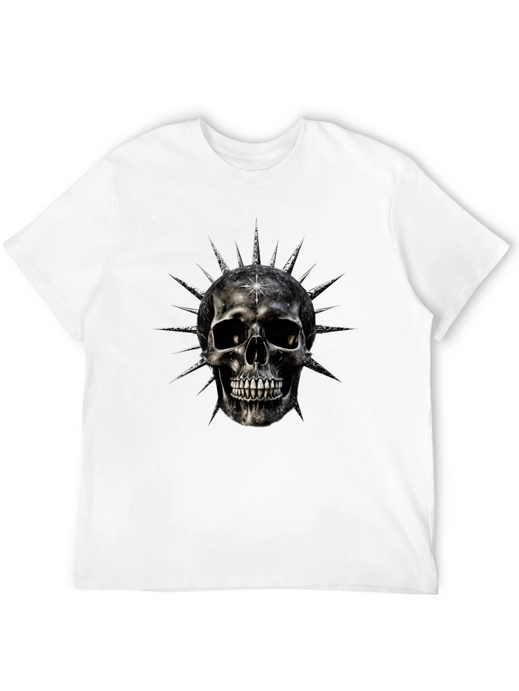 Skull & Spike Graphic Print Mens Black T-Shirt