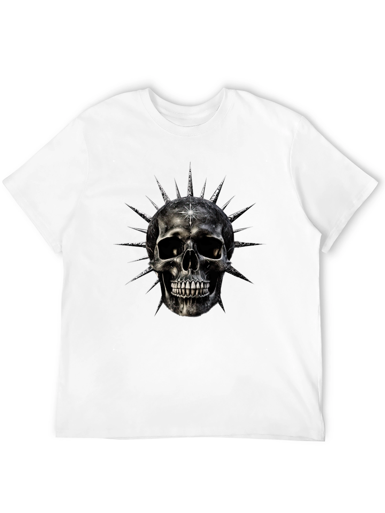 Skull & Spike Graphic Print Mens Black T-Shirt