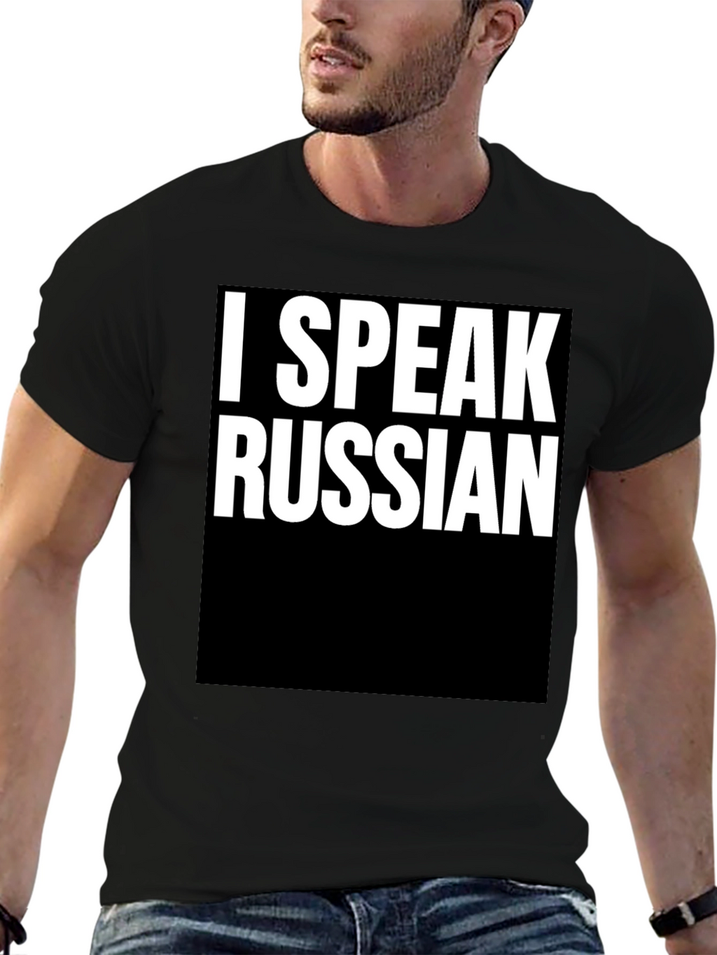 I Speak Russian Graphic Tee - Black Cotton T-Shirt