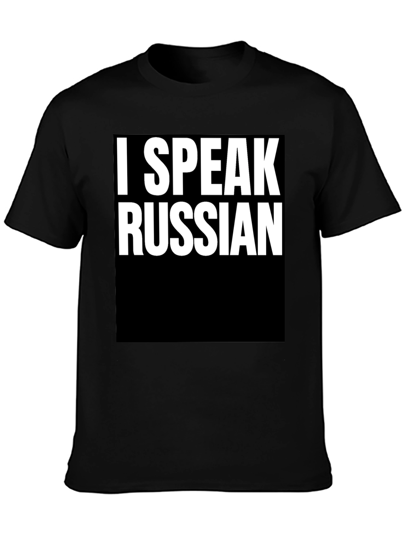 I Speak Russian Graphic Tee - Black Cotton T-Shirt