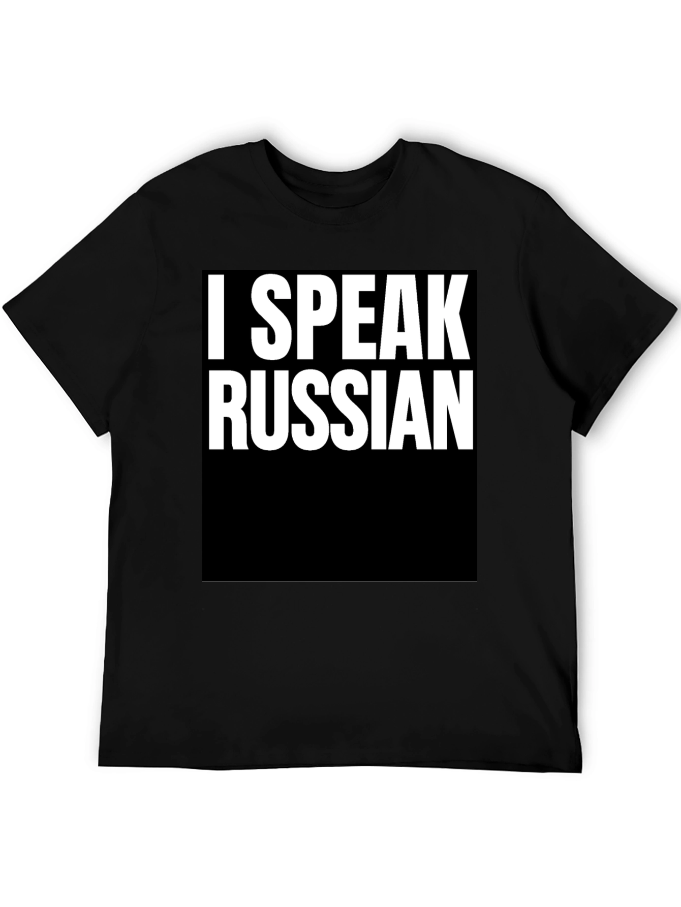 I Speak Russian Graphic Tee - Black Cotton T-Shirt