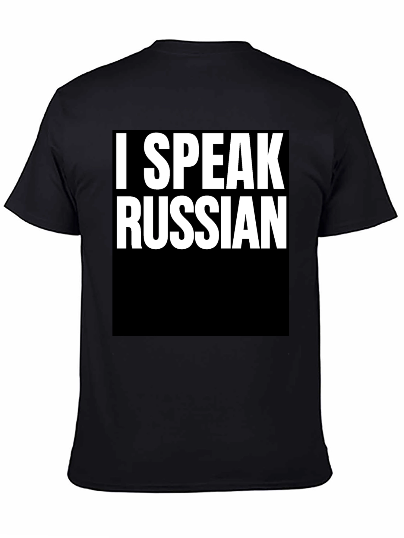I Speak Russian Graphic Tee - Black Cotton T-Shirt