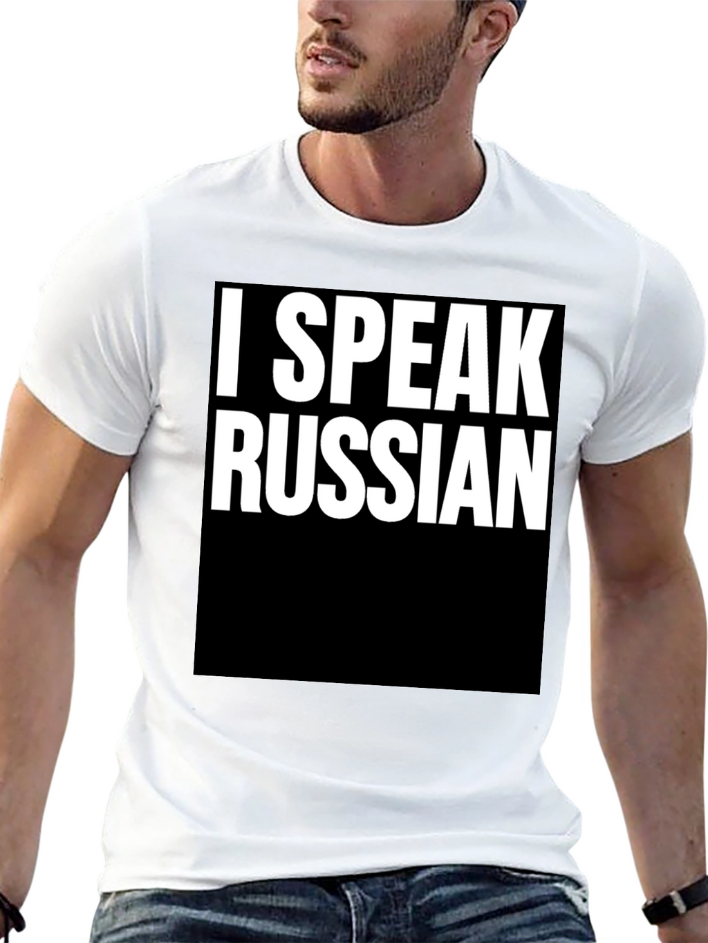 I Speak Russian Graphic Tee - Black Cotton T-Shirt
