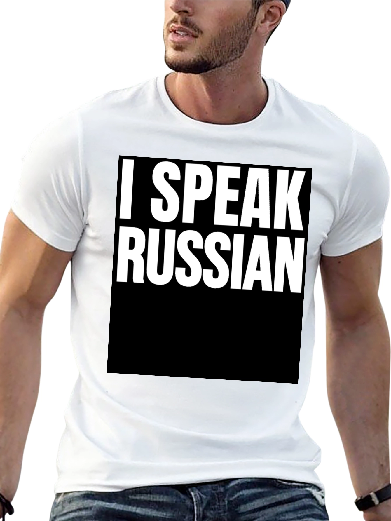I Speak Russian Graphic Tee - Black Cotton T-Shirt