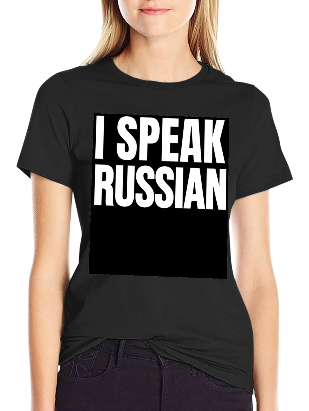 I Speak Russian Graphic Tee - Black Cotton T-Shirt