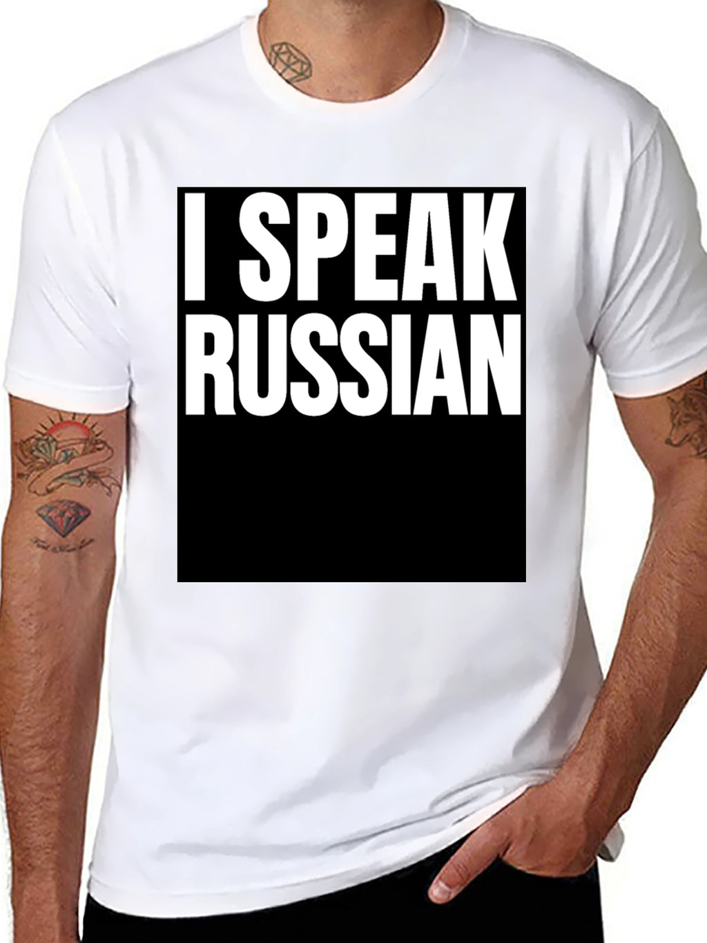 I Speak Russian Graphic Tee - Black Cotton T-Shirt