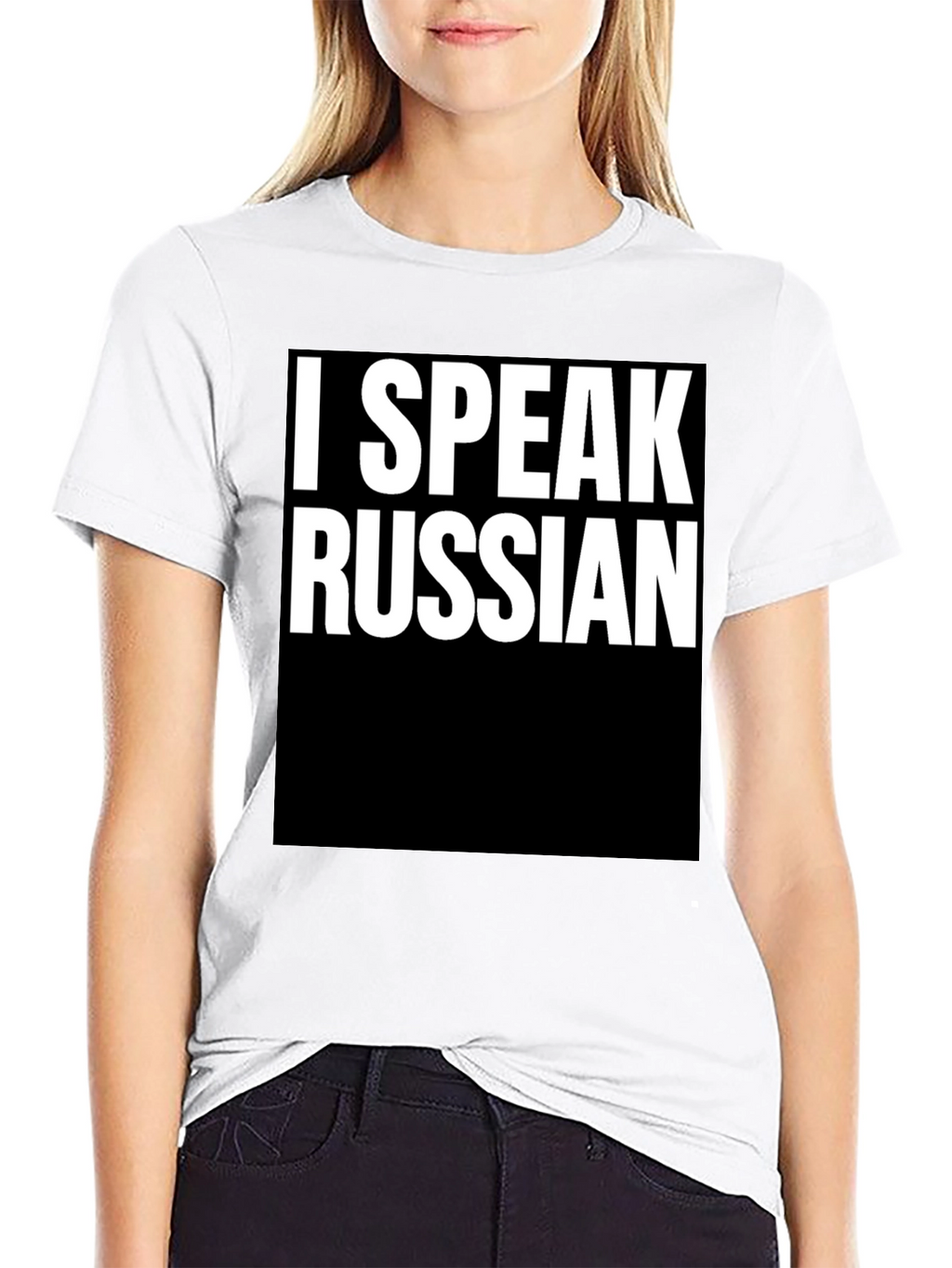 I Speak Russian Graphic Tee - Black Cotton T-Shirt