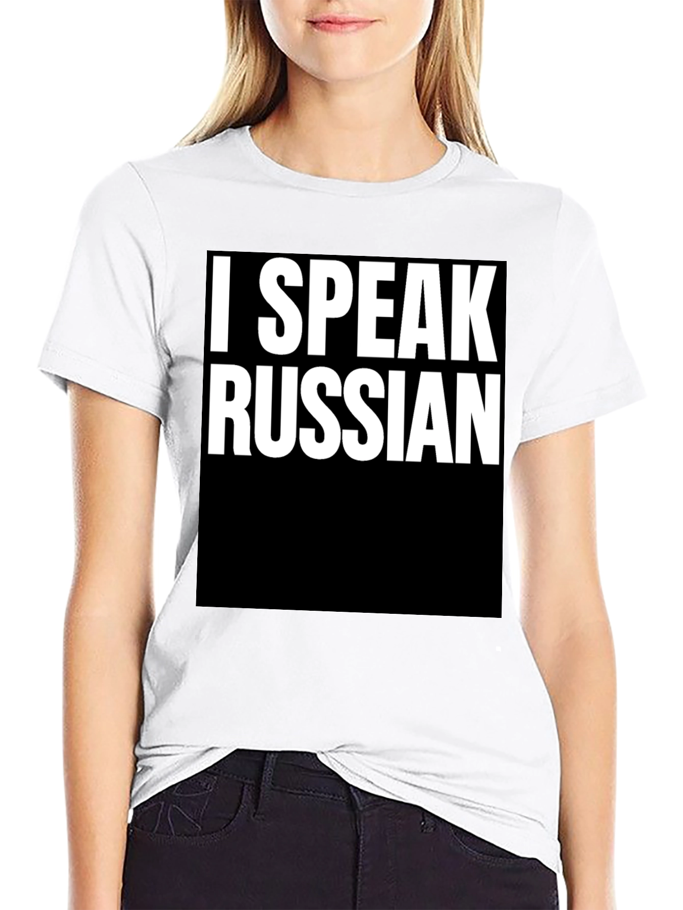 I Speak Russian Graphic Tee - Black Cotton T-Shirt