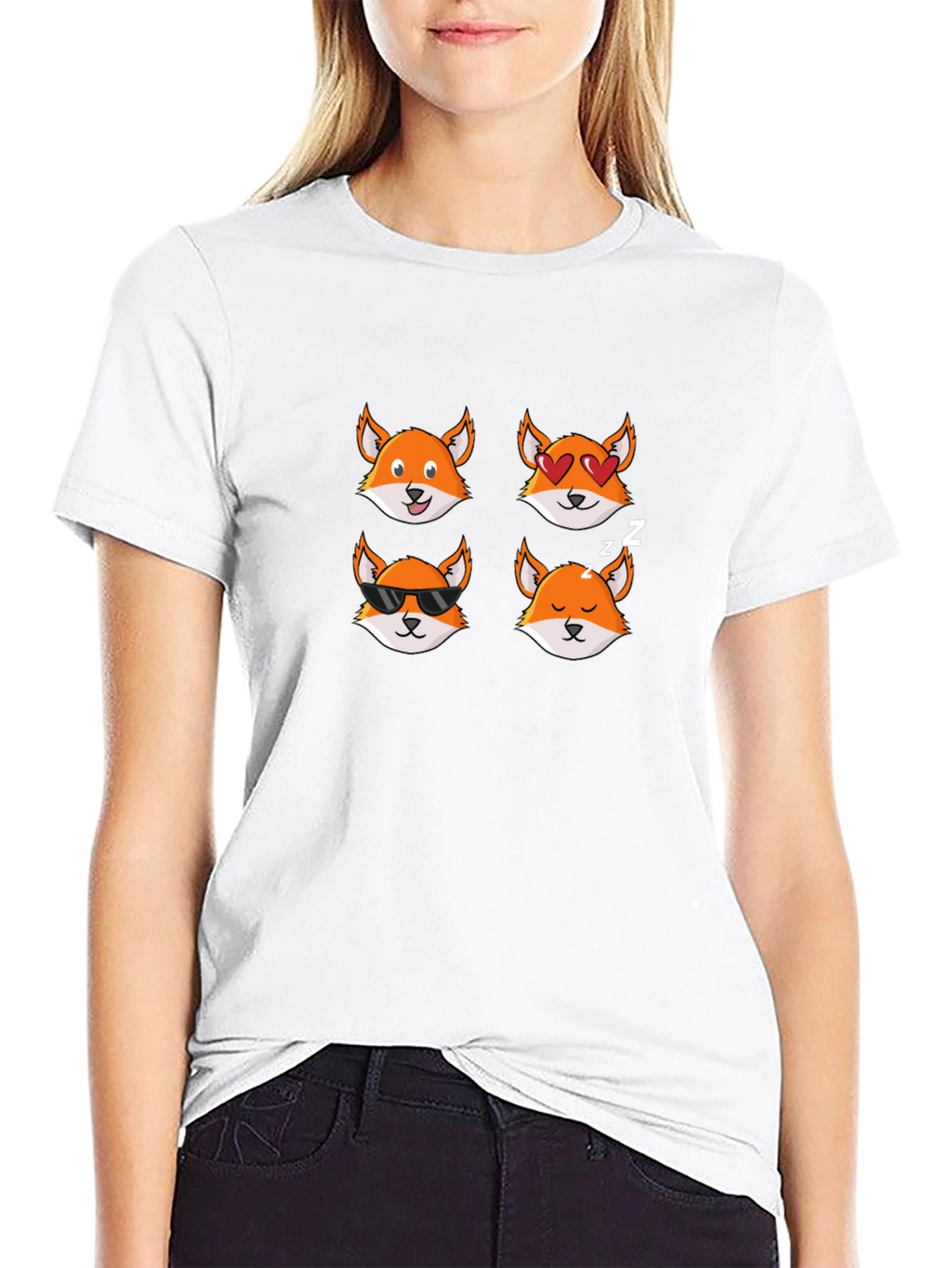 Emoji Fox T-Shirt - Cute Animal Tee