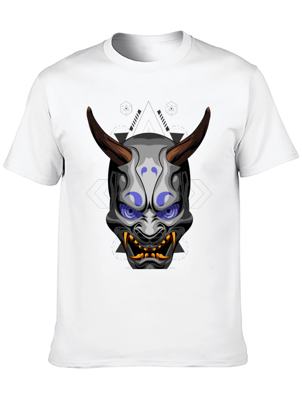 Oni Mask Graphic Tee - Unique Japanese Demon Design
