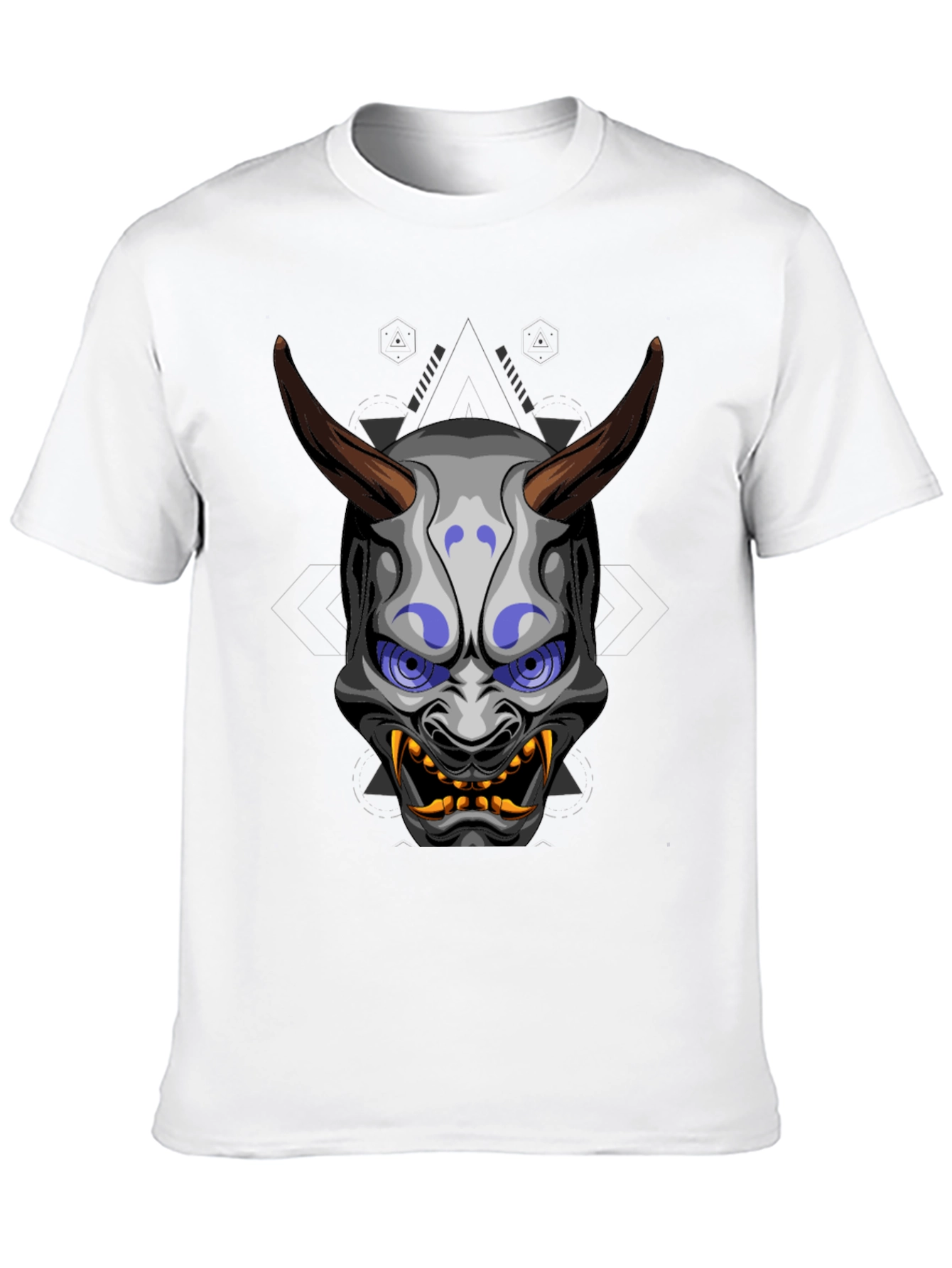Oni Mask Graphic Tee - Unique Japanese Demon Design